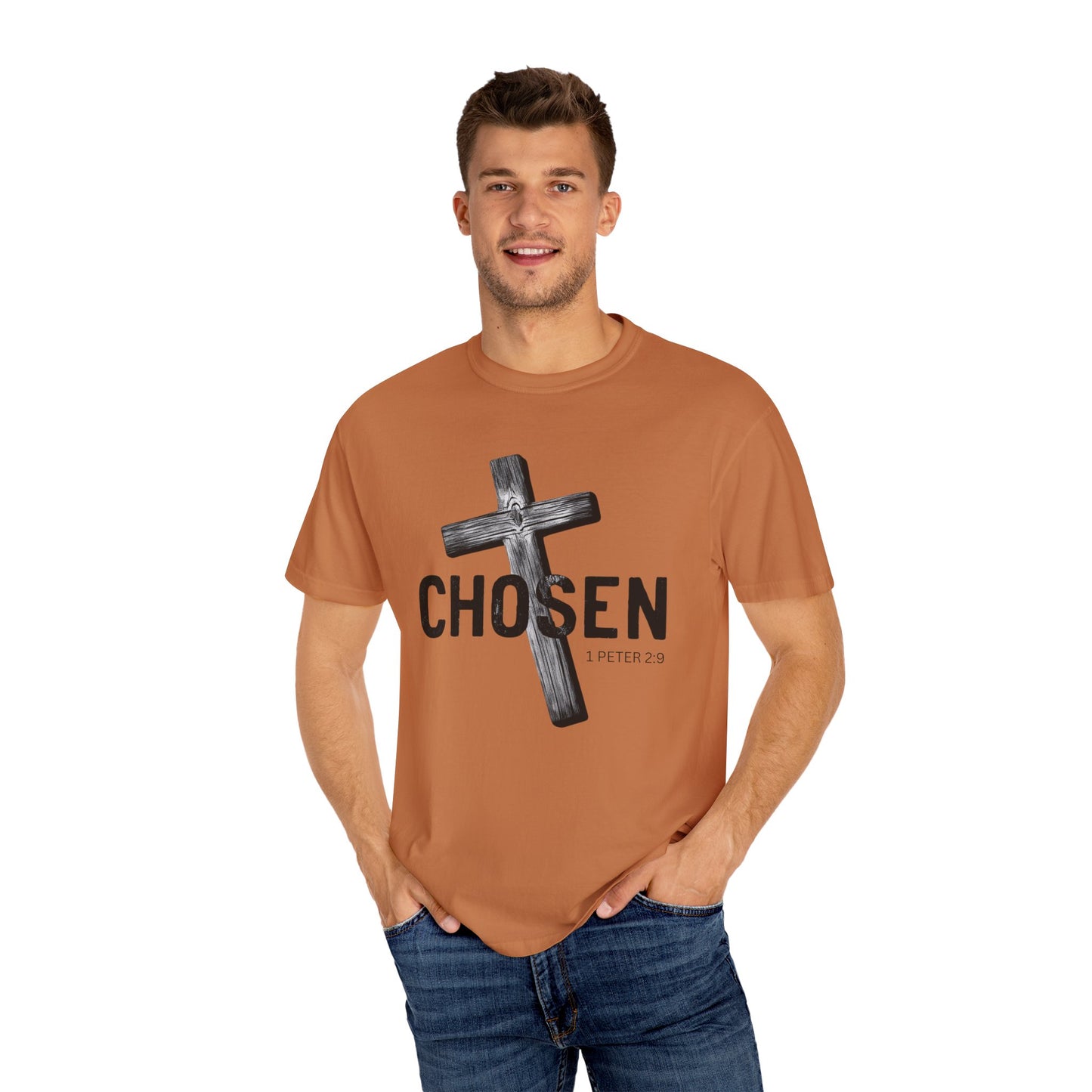 Faith-Inspired Unisex T-Shirt - 'Chosen' Design with Cross and 1 Peter 2:9