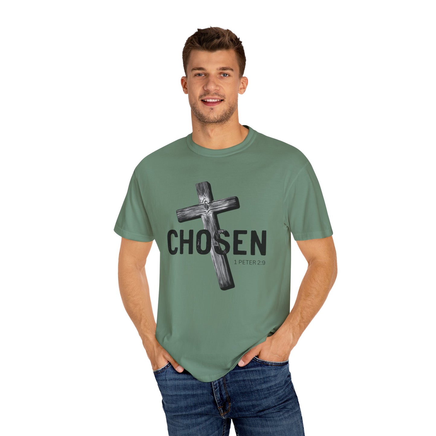 Faith-Inspired Unisex T-Shirt - 'Chosen' Design with Cross and 1 Peter 2:9