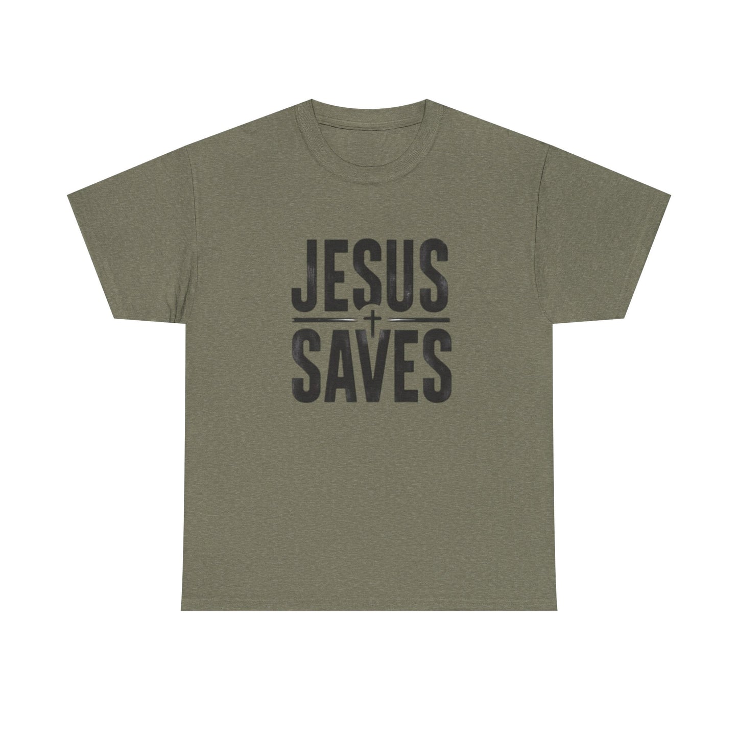 Unisex Heavy Cotton Tee - 'Jesus Saves' Christian Graphic Tee