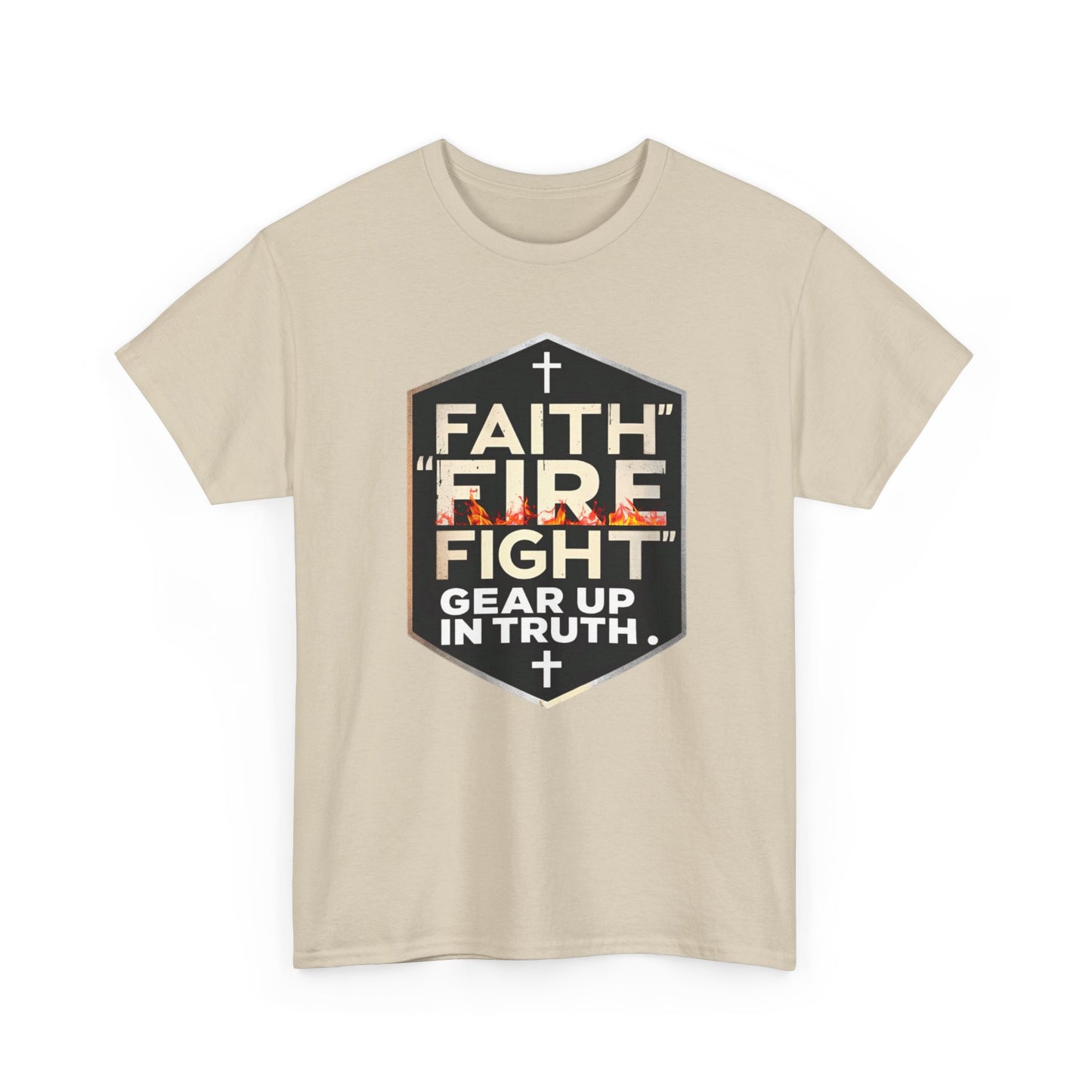 Faith Fire Fight Unisex Heavy Cotton Tee - Gear Up in Truth