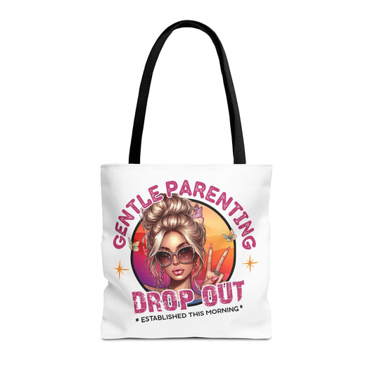 Gentle Parenting Drop Out Tote Bag - Stylish and Playful Design for Busy Moms