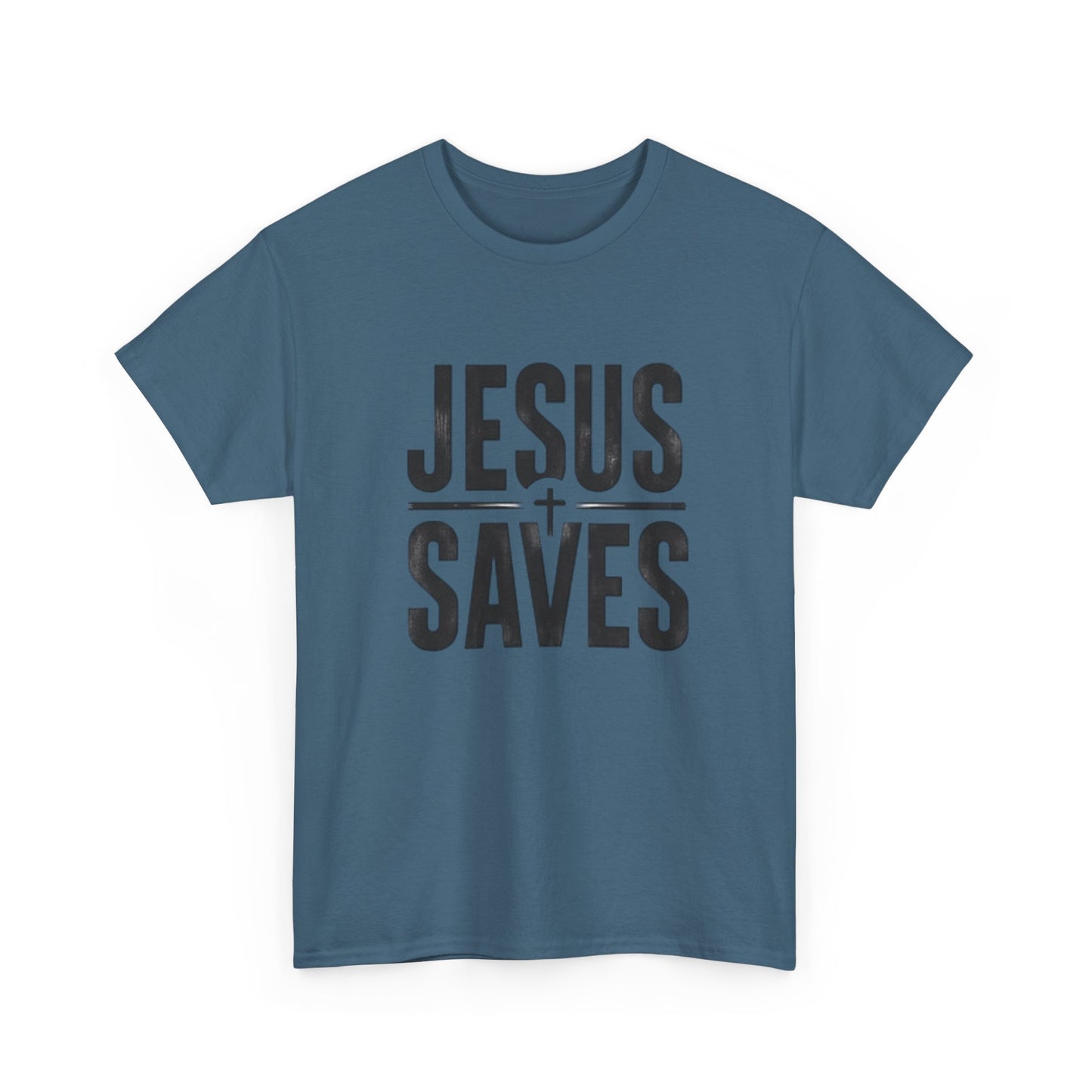 Unisex Heavy Cotton Tee - 'Jesus Saves' Christian Graphic Tee