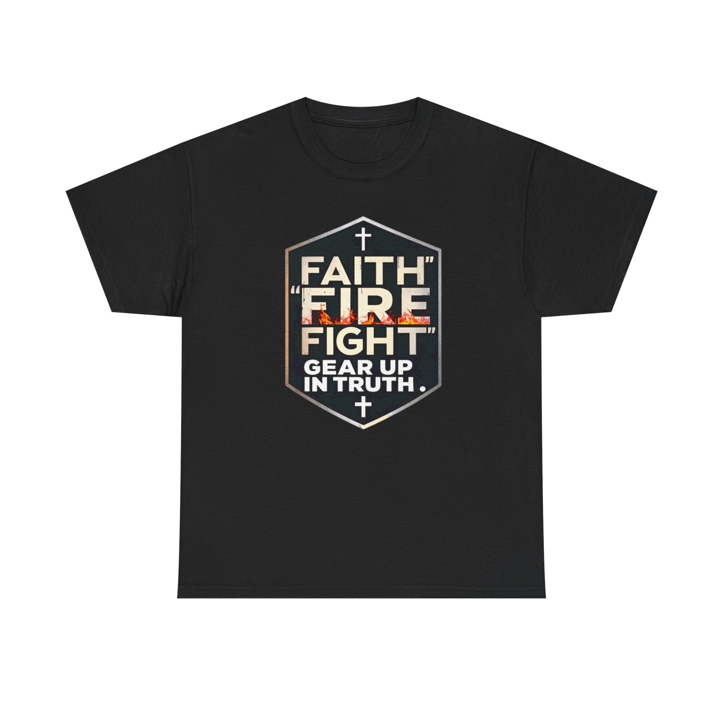 Faith Fire Fight Unisex Heavy Cotton Tee - Gear Up in Truth