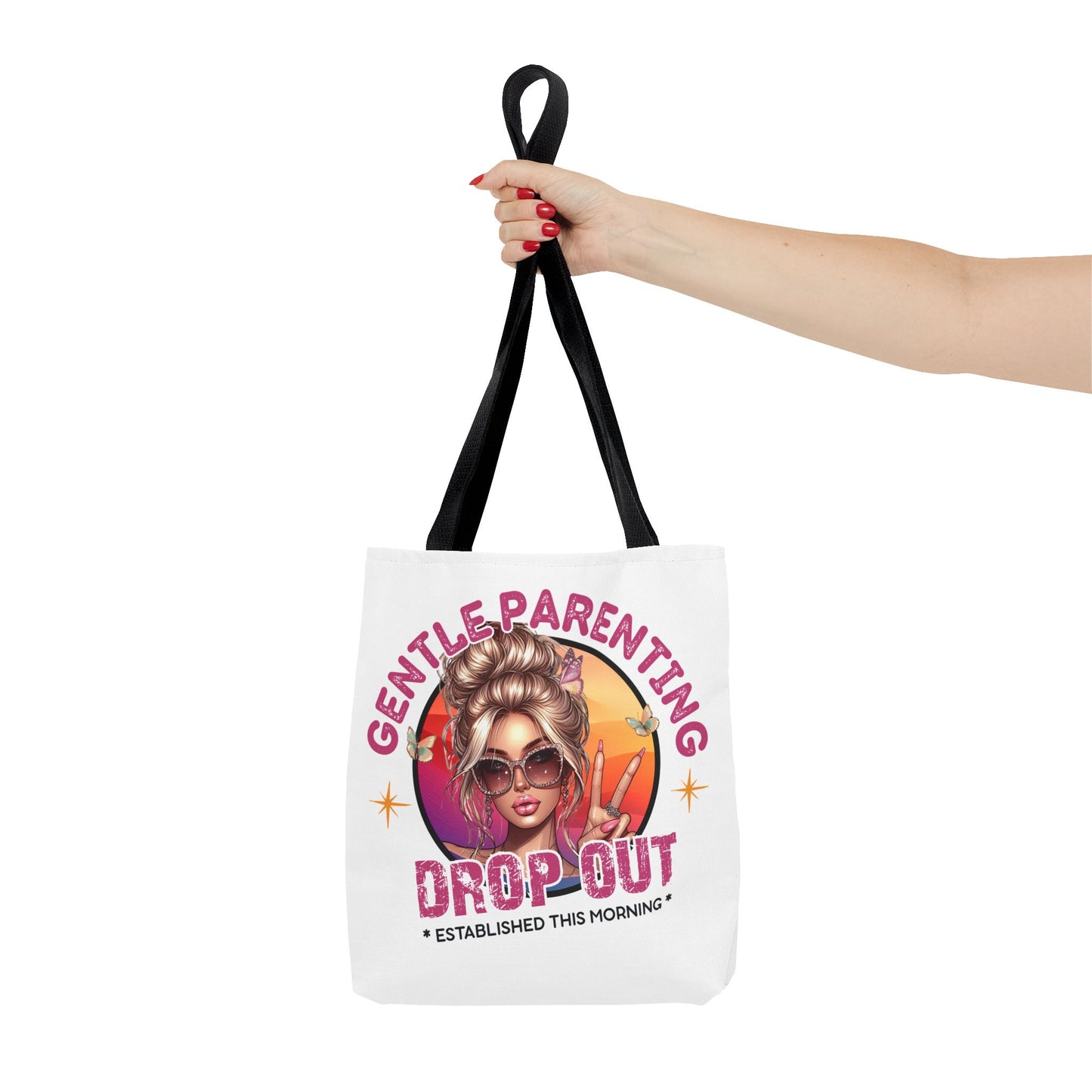 Gentle Parenting Drop Out Tote Bag - Stylish and Playful Design for Busy Moms