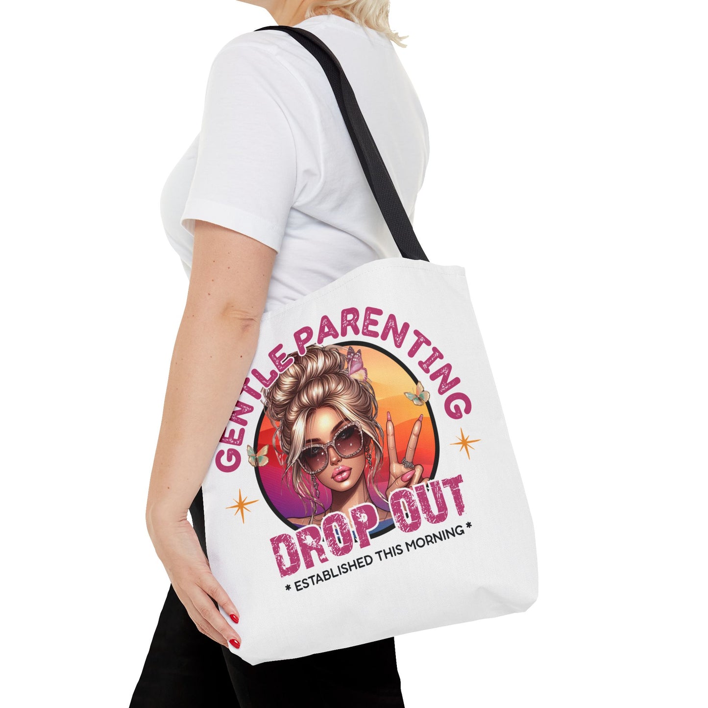 Gentle Parenting Drop Out Tote Bag - Stylish and Playful Design for Busy Moms