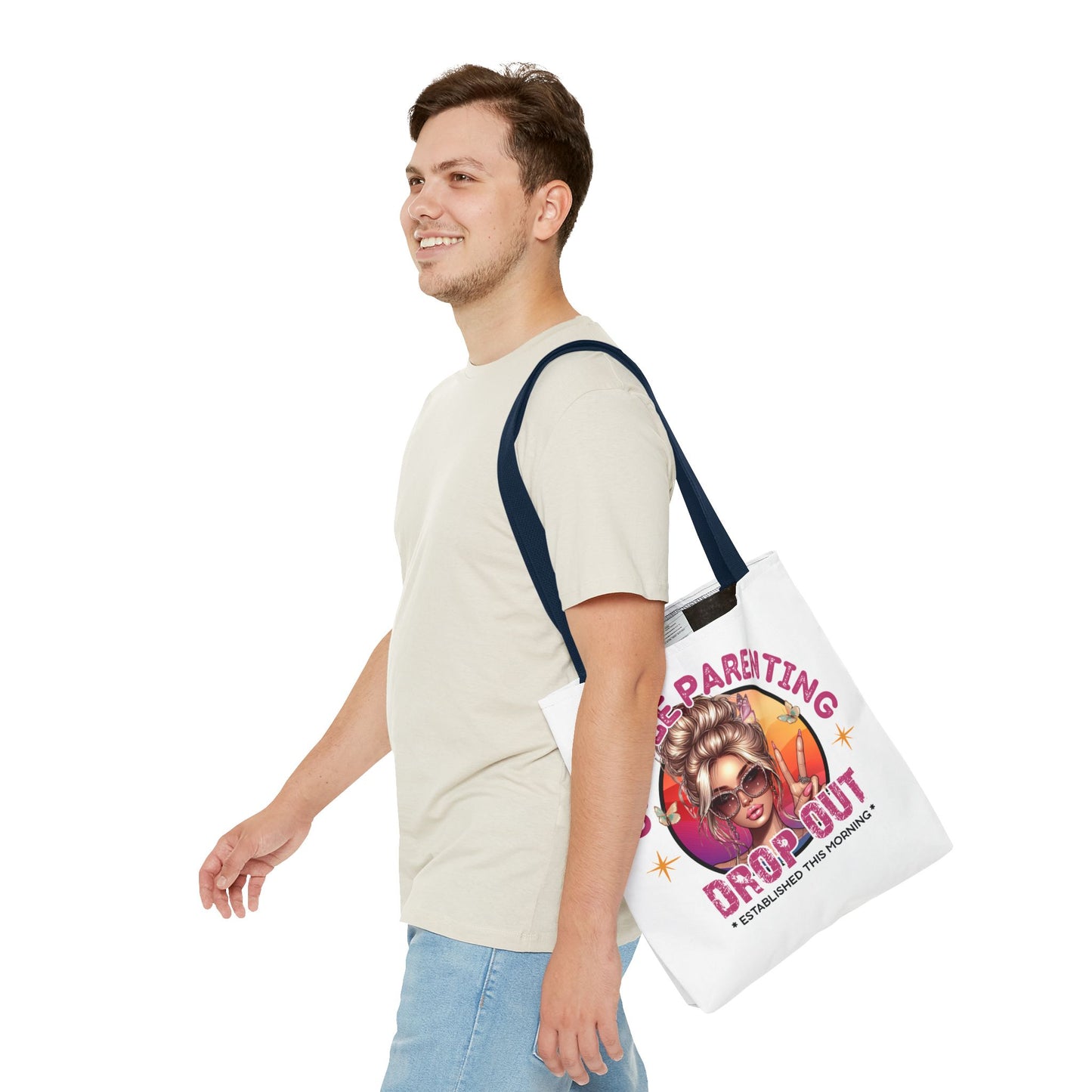 Gentle Parenting Drop Out Tote Bag - Stylish and Playful Design for Busy Moms