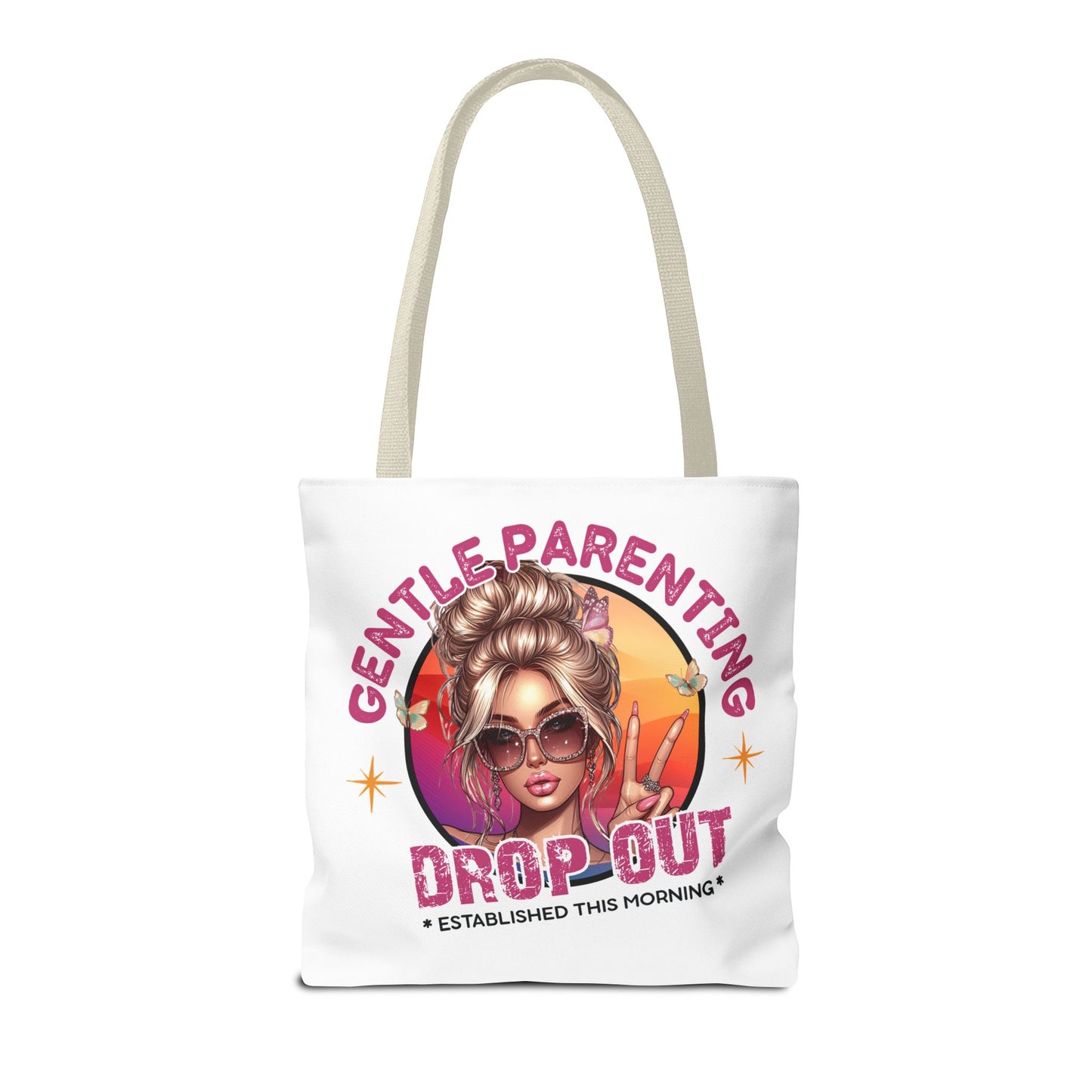 Gentle Parenting Drop Out Tote Bag - Stylish and Playful Design for Busy Moms