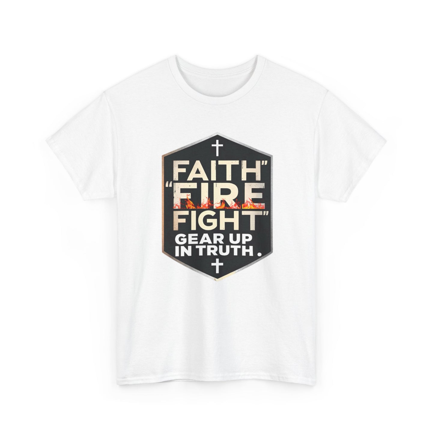 Faith Fire Fight Unisex Heavy Cotton Tee - Gear Up in Truth