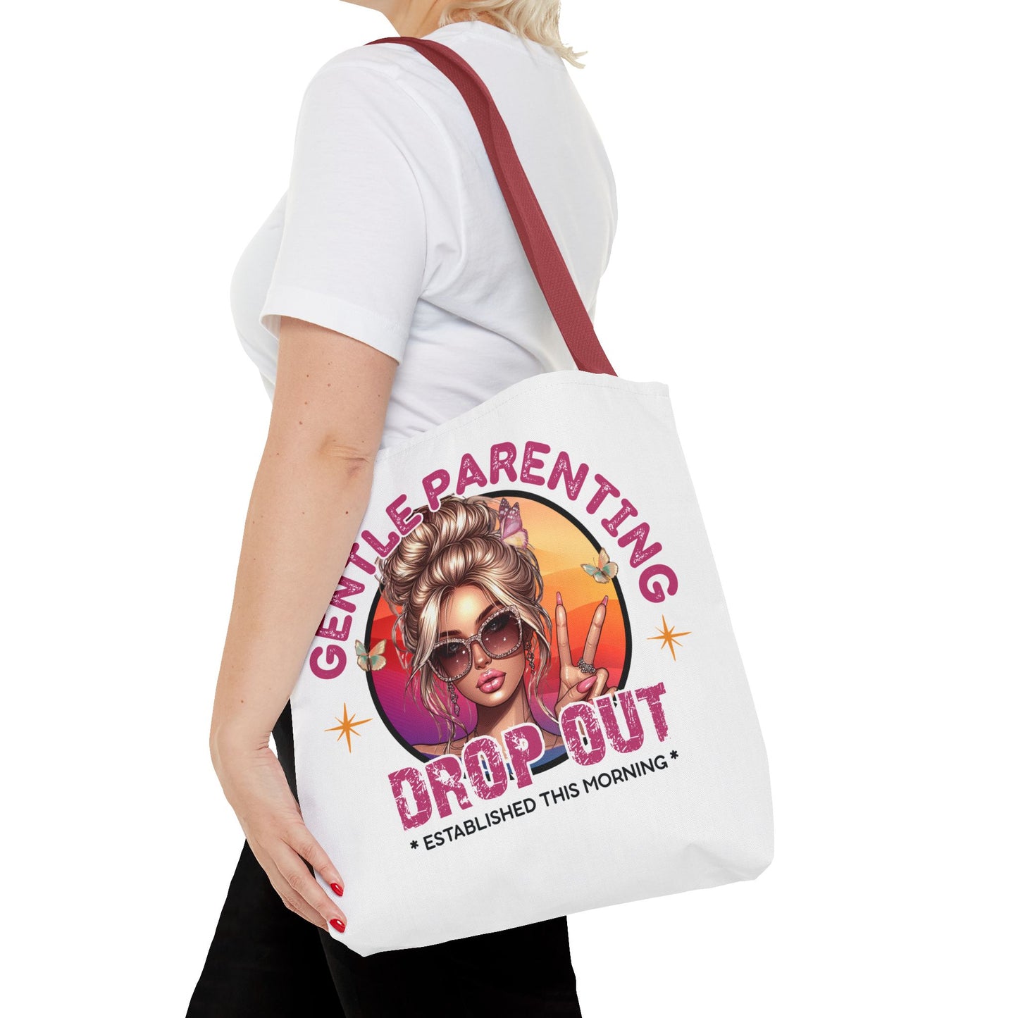 Gentle Parenting Drop Out Tote Bag - Stylish and Playful Design for Busy Moms