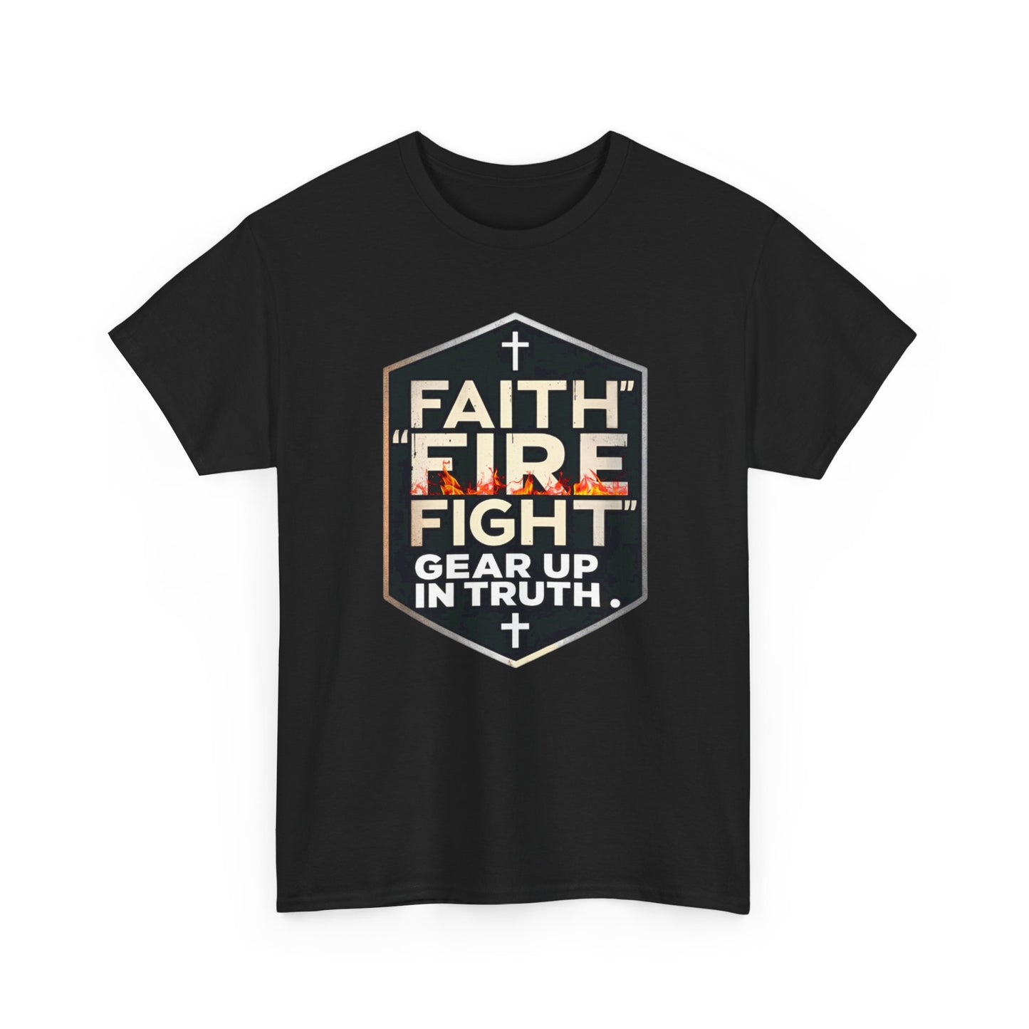 Faith Fire Fight Unisex Heavy Cotton Tee - Gear Up in Truth