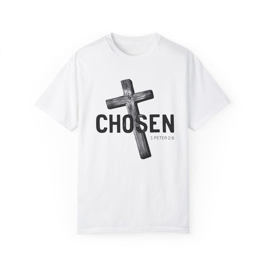 Faith-Inspired Unisex T-Shirt - 'Chosen' Design with Cross and 1 Peter 2:9