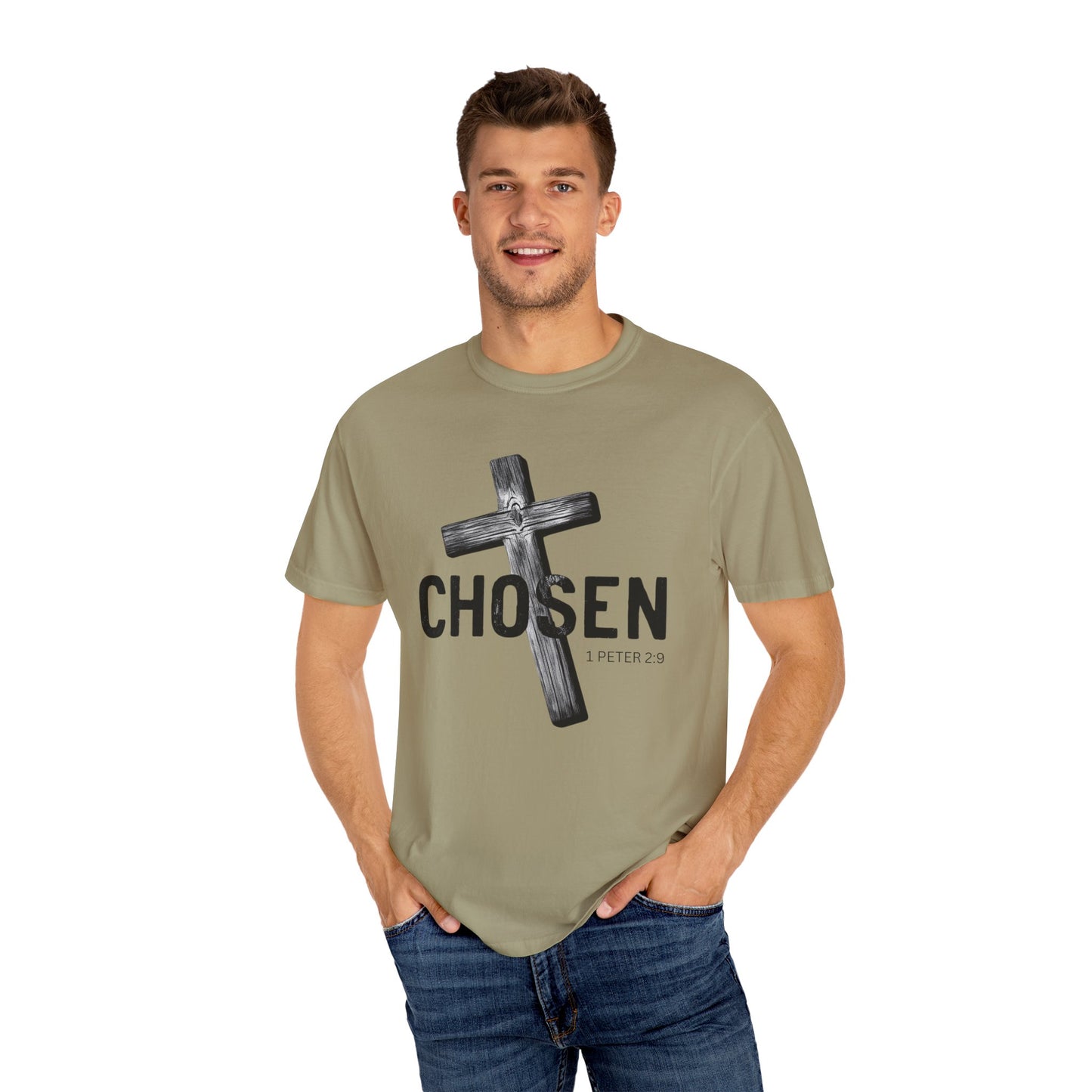 Faith-Inspired Unisex T-Shirt - 'Chosen' Design with Cross and 1 Peter 2:9