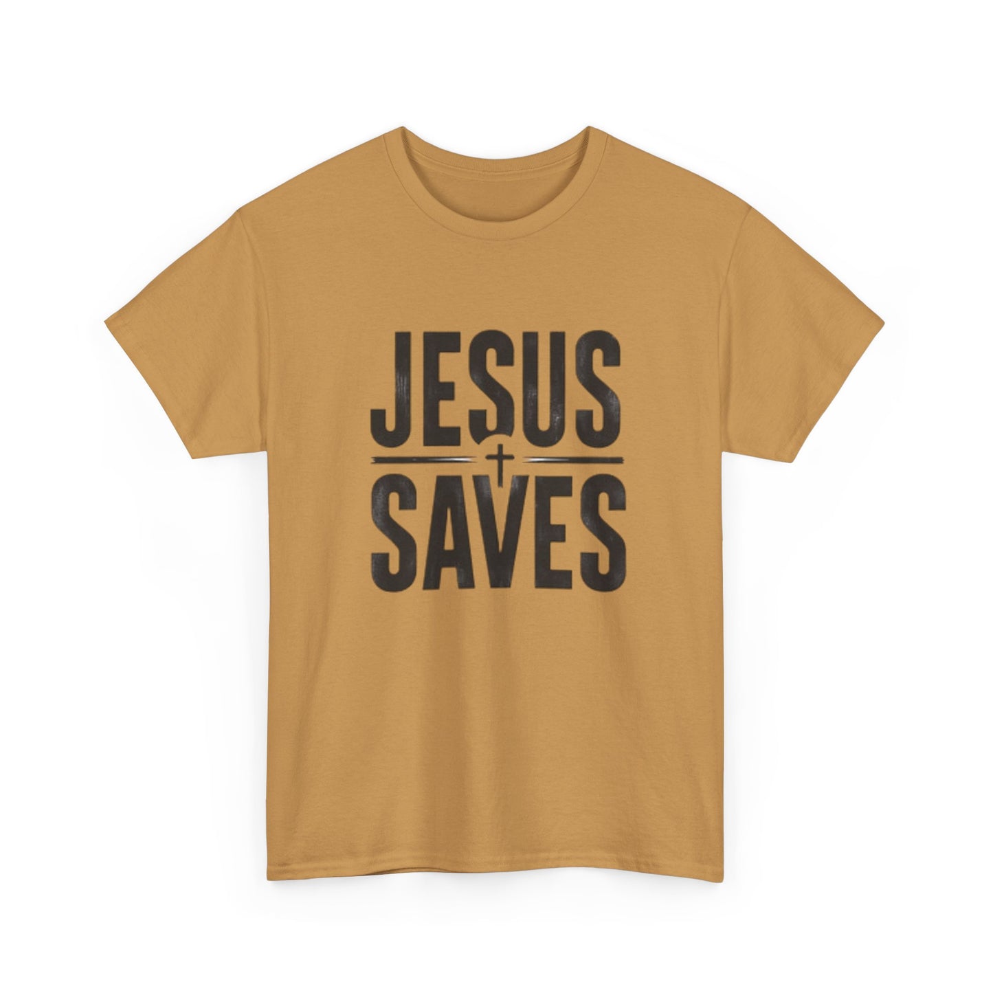 Unisex Heavy Cotton Tee - 'Jesus Saves' Christian Graphic Tee