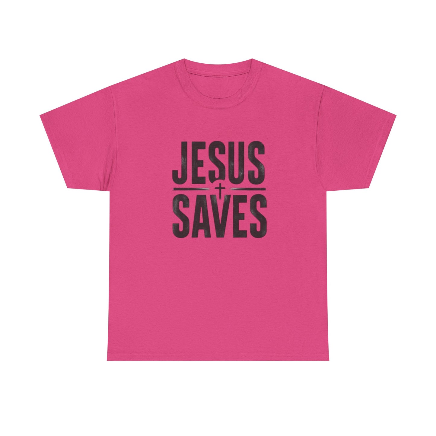 Unisex Heavy Cotton Tee - 'Jesus Saves' Christian Graphic Tee