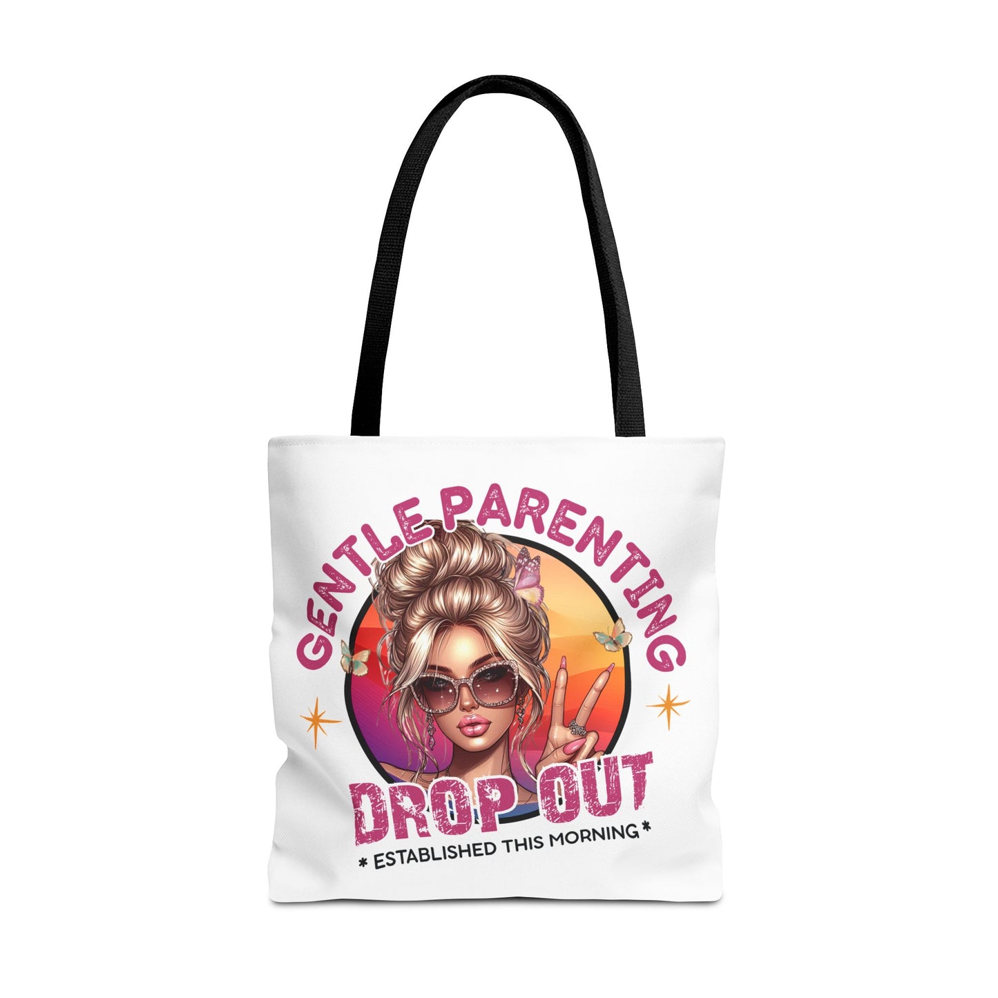 Gentle Parenting Drop Out Tote Bag - Stylish and Playful Design for Busy Moms