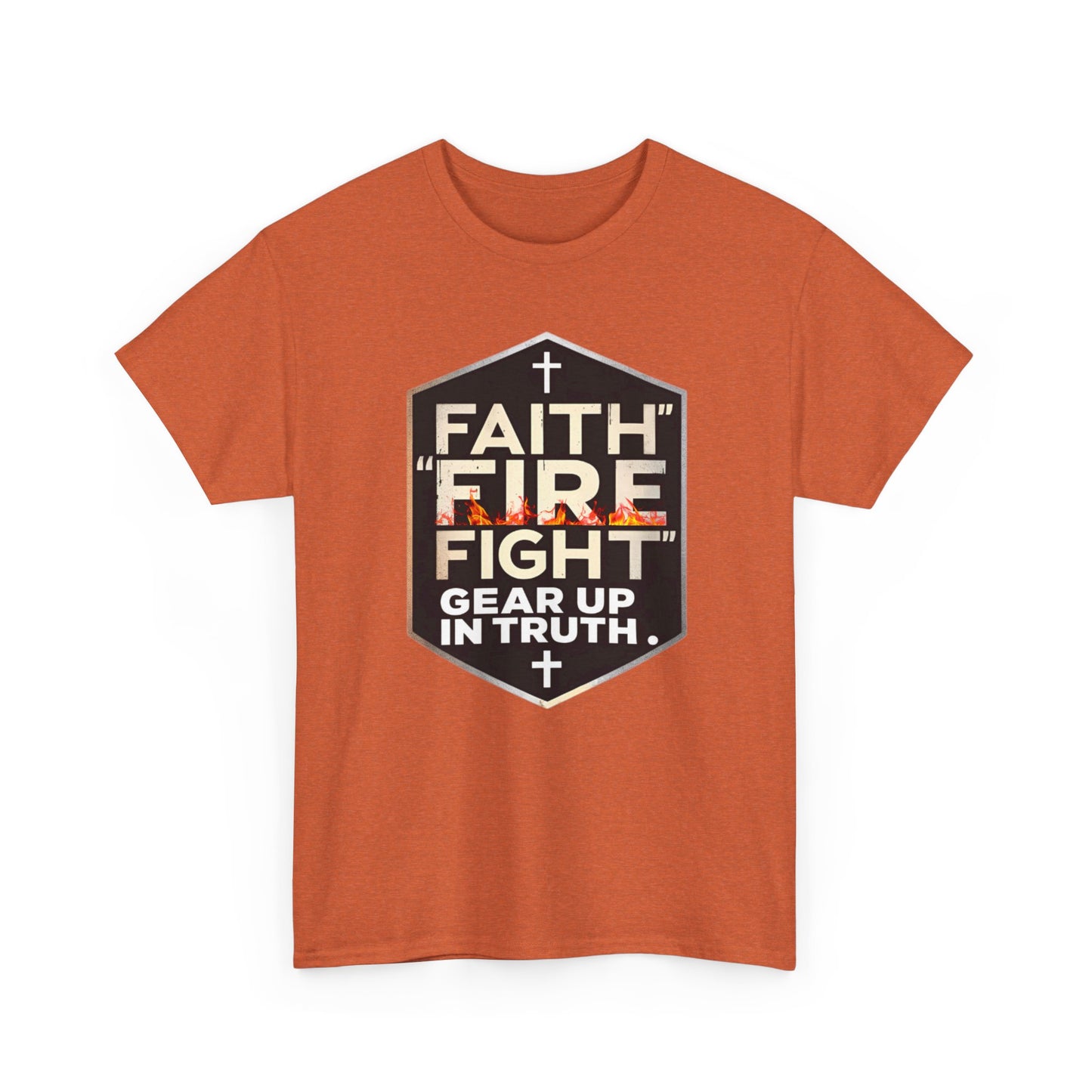 Faith Fire Fight Unisex Heavy Cotton Tee - Gear Up in Truth