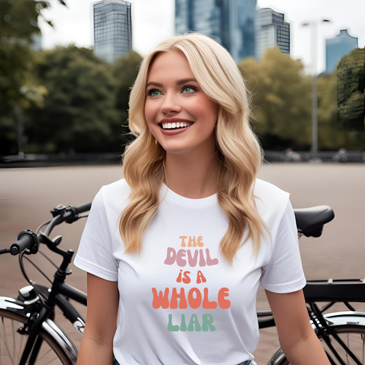 Devil Is a Liar Unisex Heavy Cotton Tee - Faith-Inspired Graphic T-Shirt