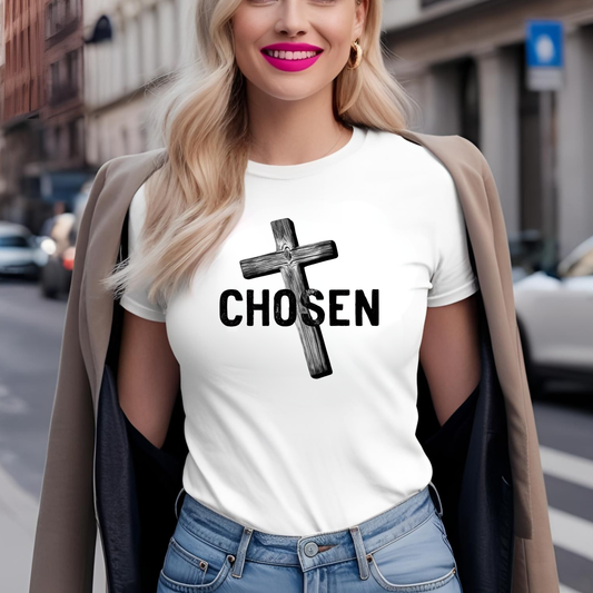 Faith-Inspired Unisex T-Shirt - 'Chosen' Design with Cross and 1 Peter 2:9