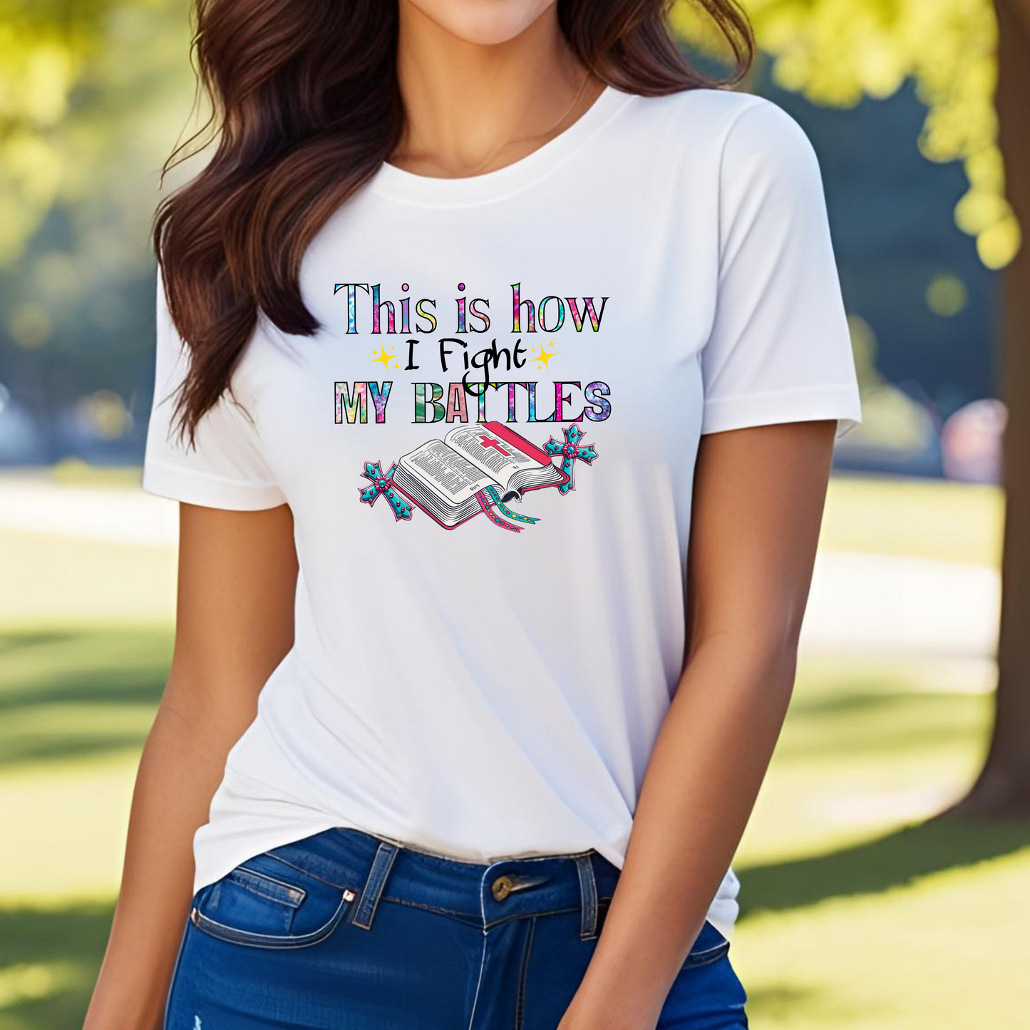 Unisex Garment-Dyed T-Shirt - "This is How I Fight My Battles" Inspirational Tee