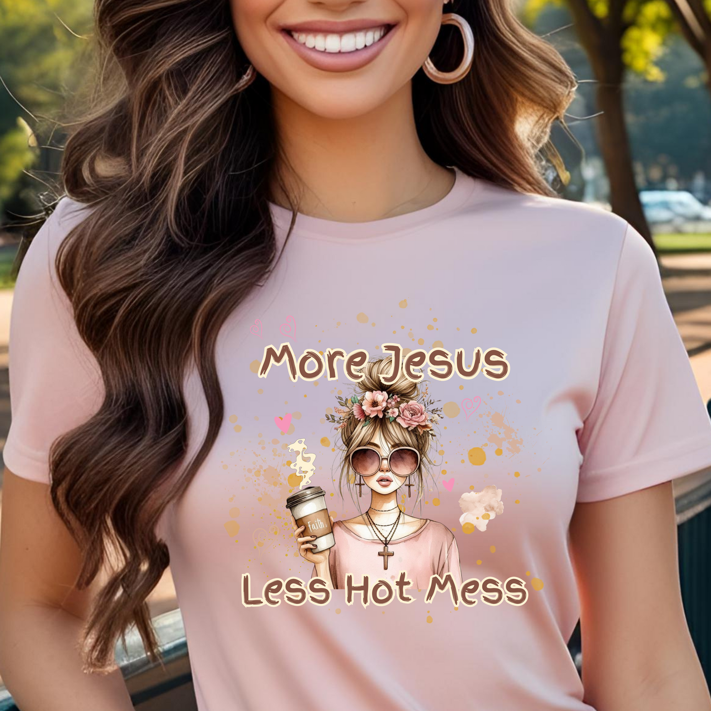 Inspirational Unisex T-Shirt - 'More Jesus, Less Hot Mess'