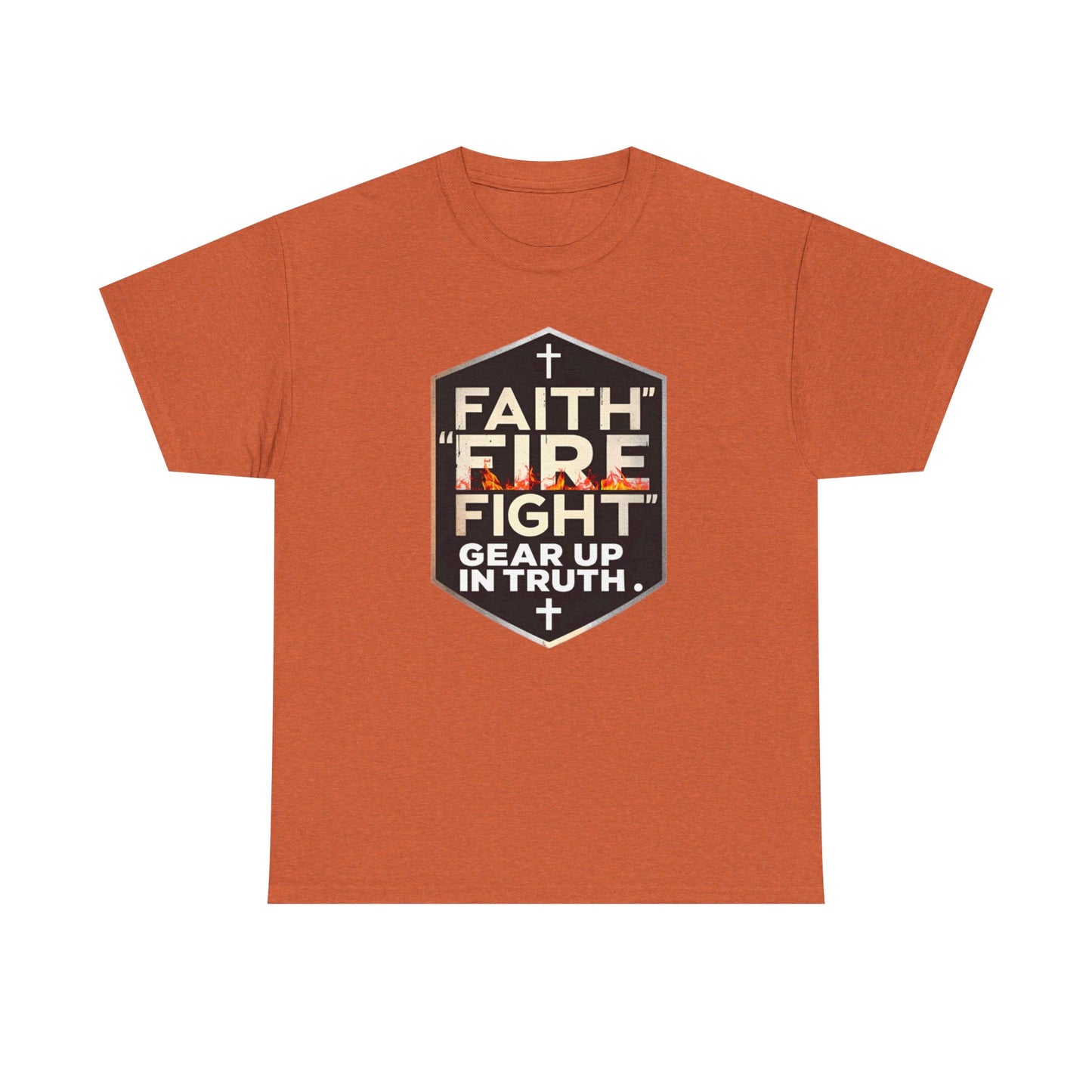 Faith Fire Fight Unisex Heavy Cotton Tee - Gear Up in Truth