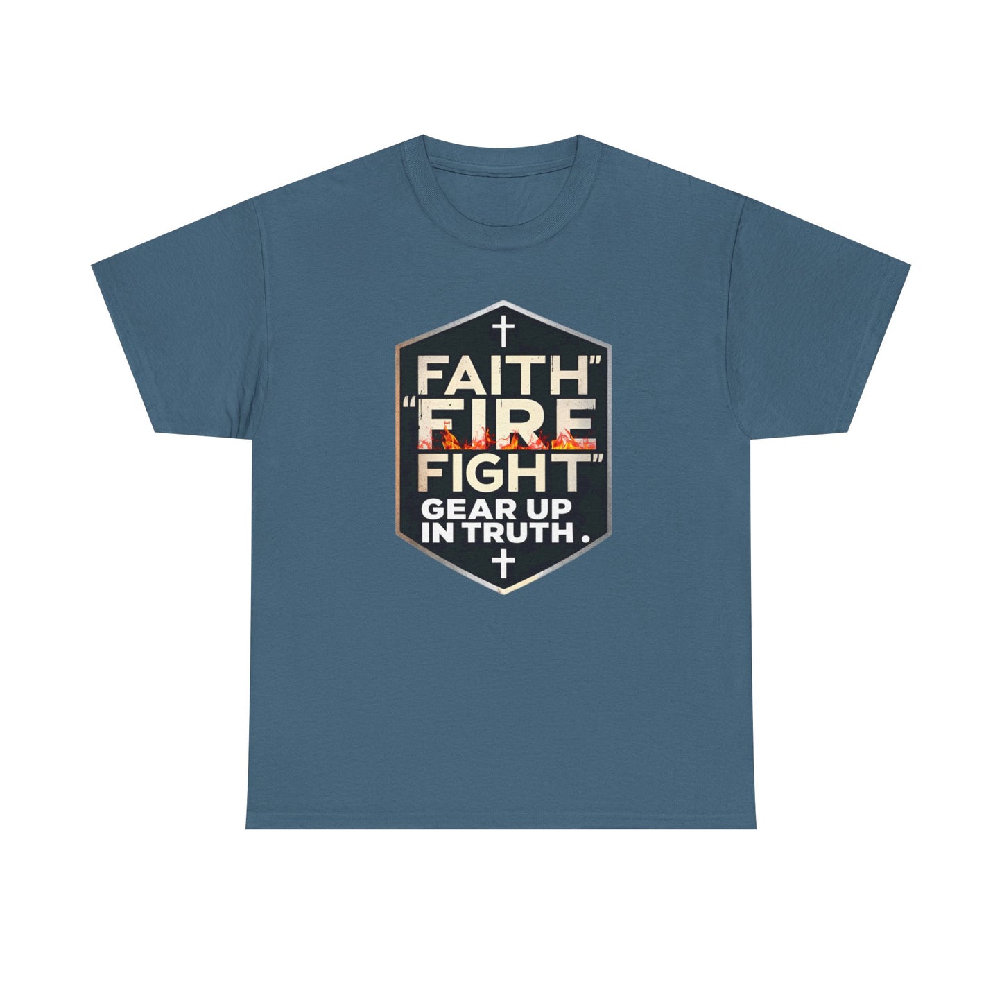 Faith Fire Fight Unisex Heavy Cotton Tee - Gear Up in Truth