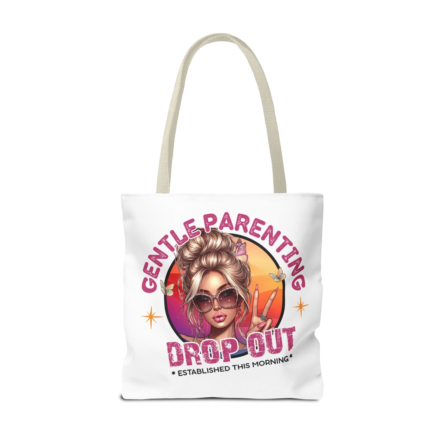 Gentle Parenting Drop Out Tote Bag - Stylish and Playful Design for Busy Moms
