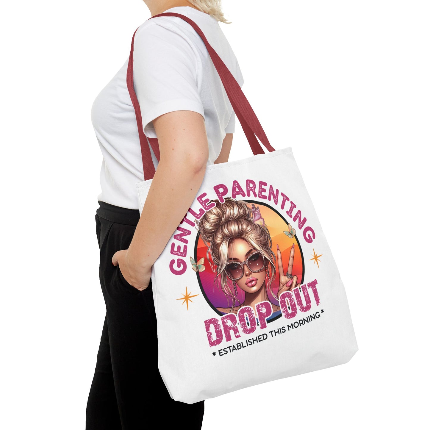 Gentle Parenting Drop Out Tote Bag - Stylish and Playful Design for Busy Moms
