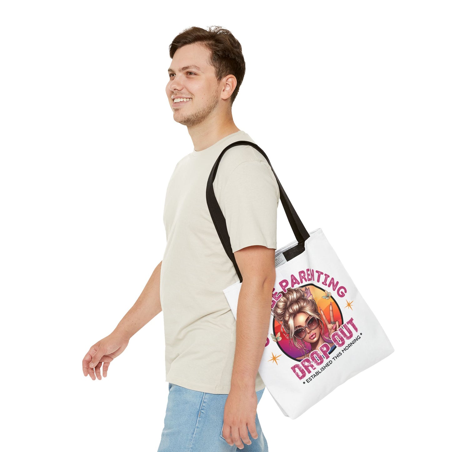 Gentle Parenting Drop Out Tote Bag - Stylish and Playful Design for Busy Moms
