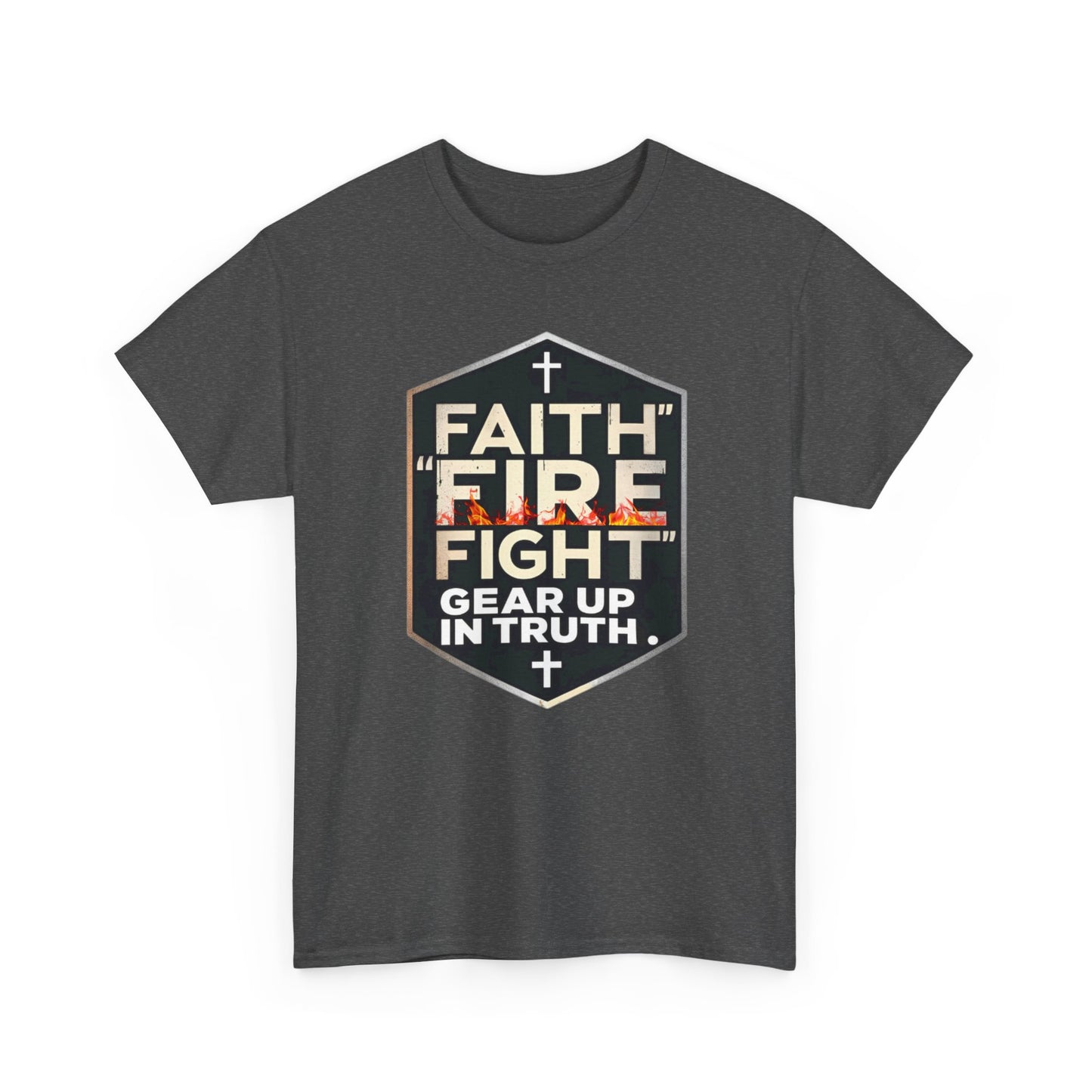 Faith Fire Fight Unisex Heavy Cotton Tee - Gear Up in Truth