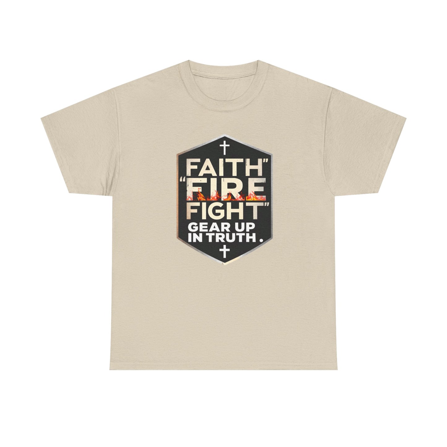 Faith Fire Fight Unisex Heavy Cotton Tee - Gear Up in Truth