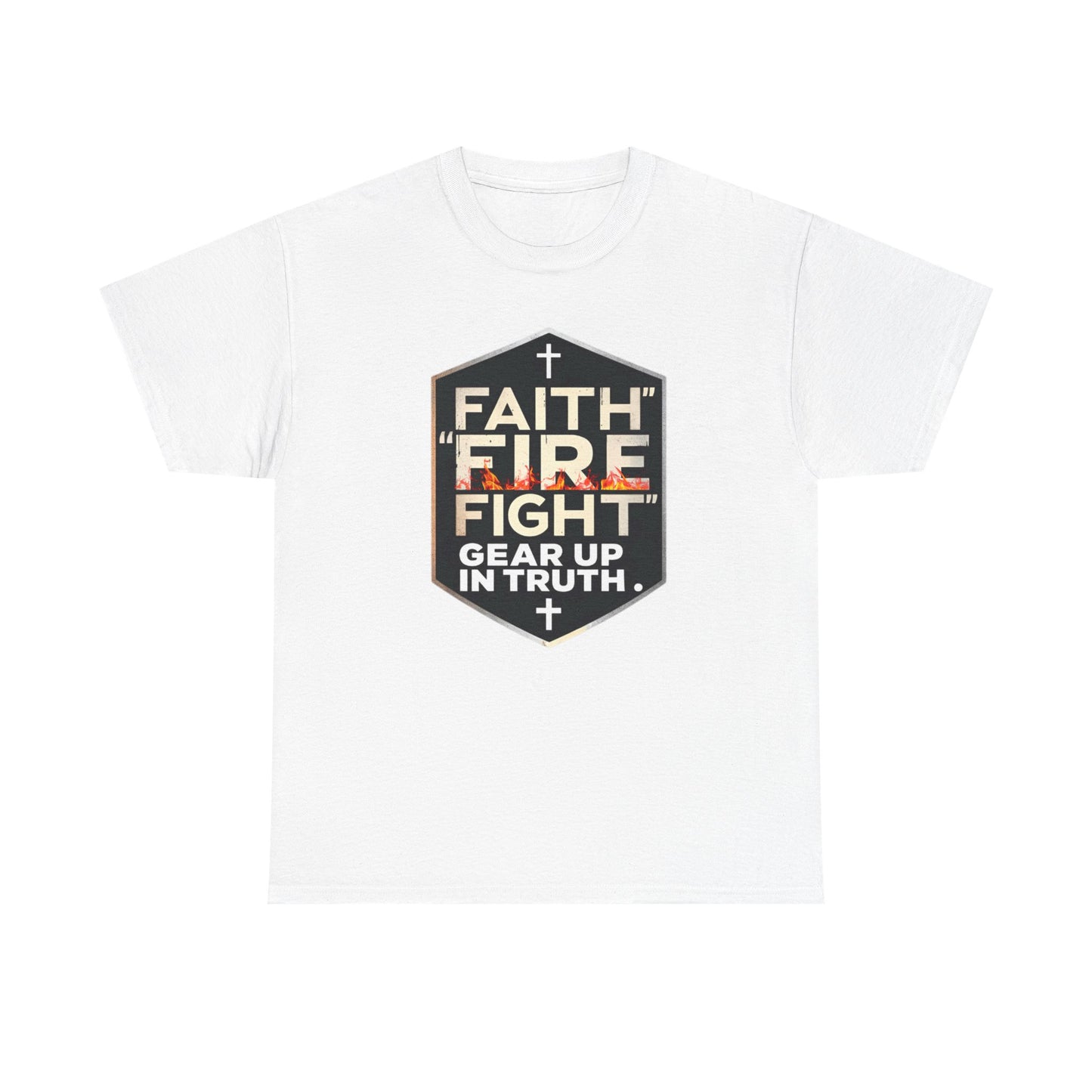 Faith Fire Fight Unisex Heavy Cotton Tee - Gear Up in Truth