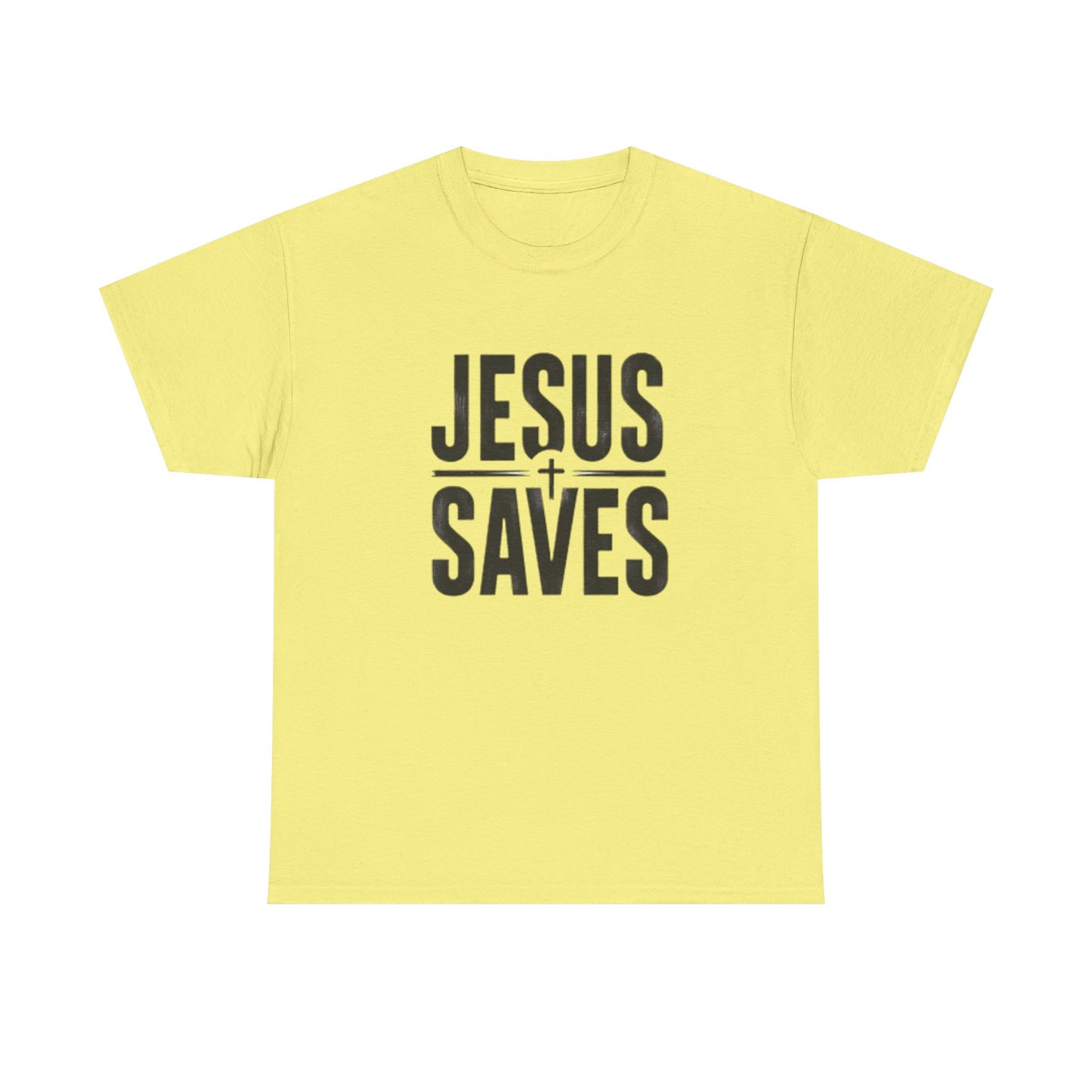 Unisex Heavy Cotton Tee - 'Jesus Saves' Christian Graphic Tee