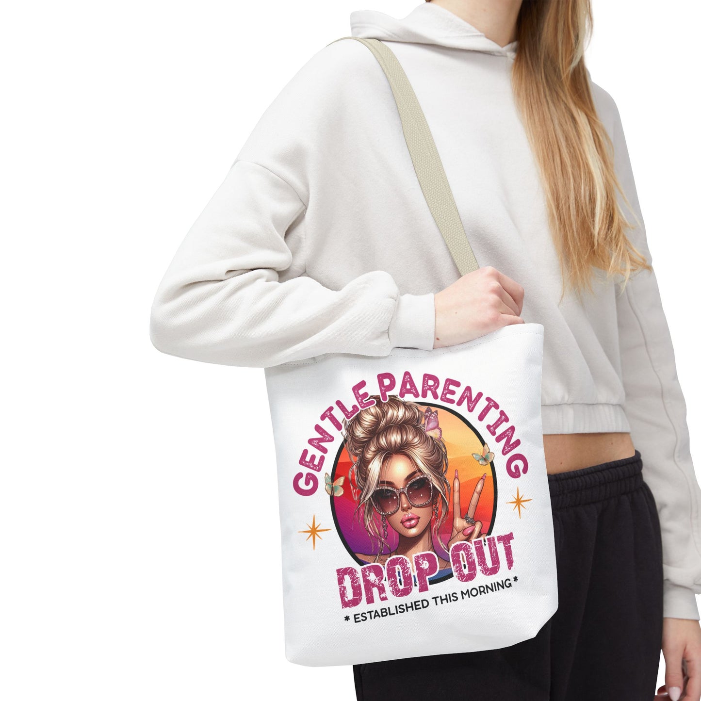 Gentle Parenting Drop Out Tote Bag - Stylish and Playful Design for Busy Moms