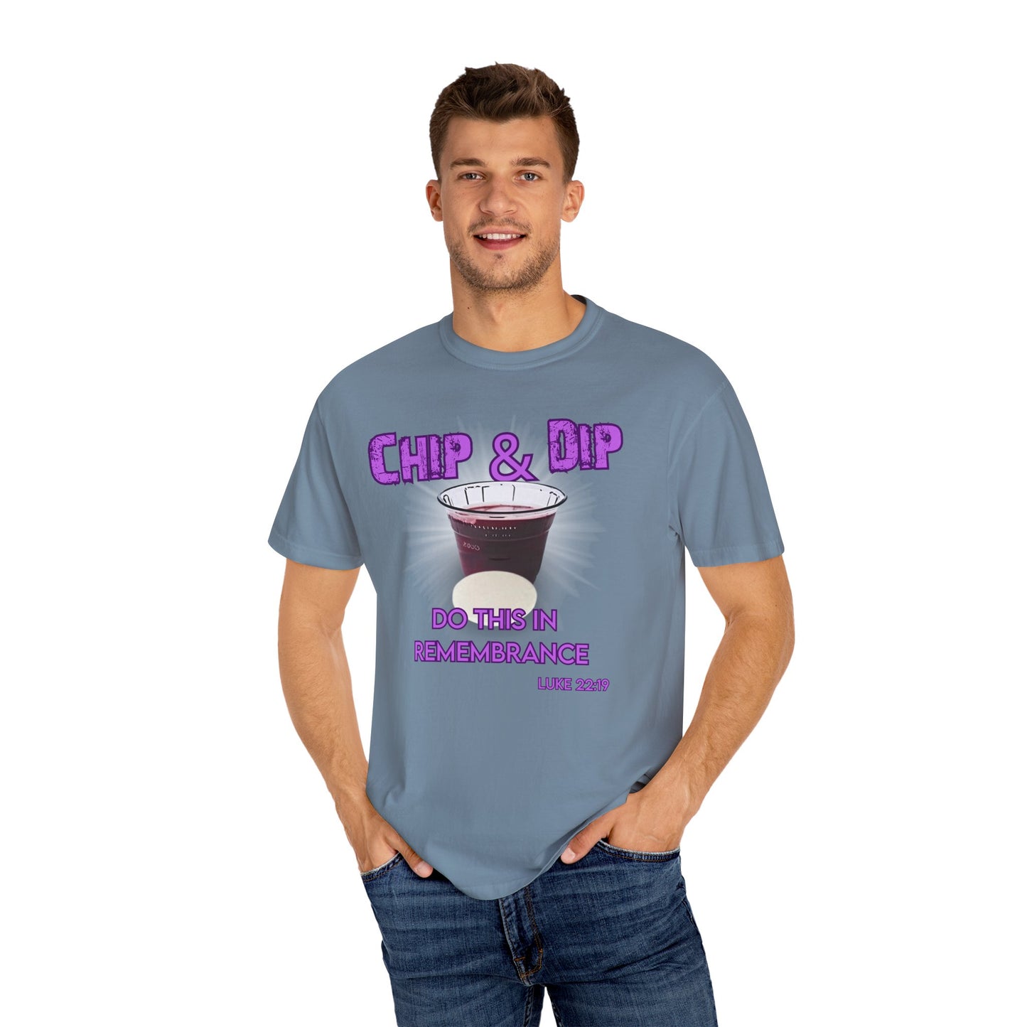Breaking Bread with a side of humor-Chip & Dip Remembrance T-Shirt | Unisex Garment-Dyed