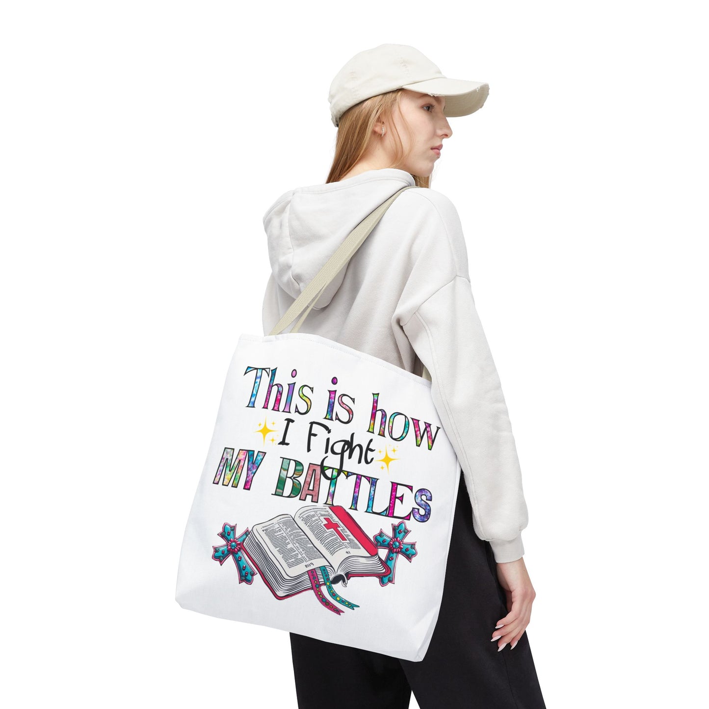 Inspirational Tote Bag | This is How I Fight My Battles | Motivational Gift