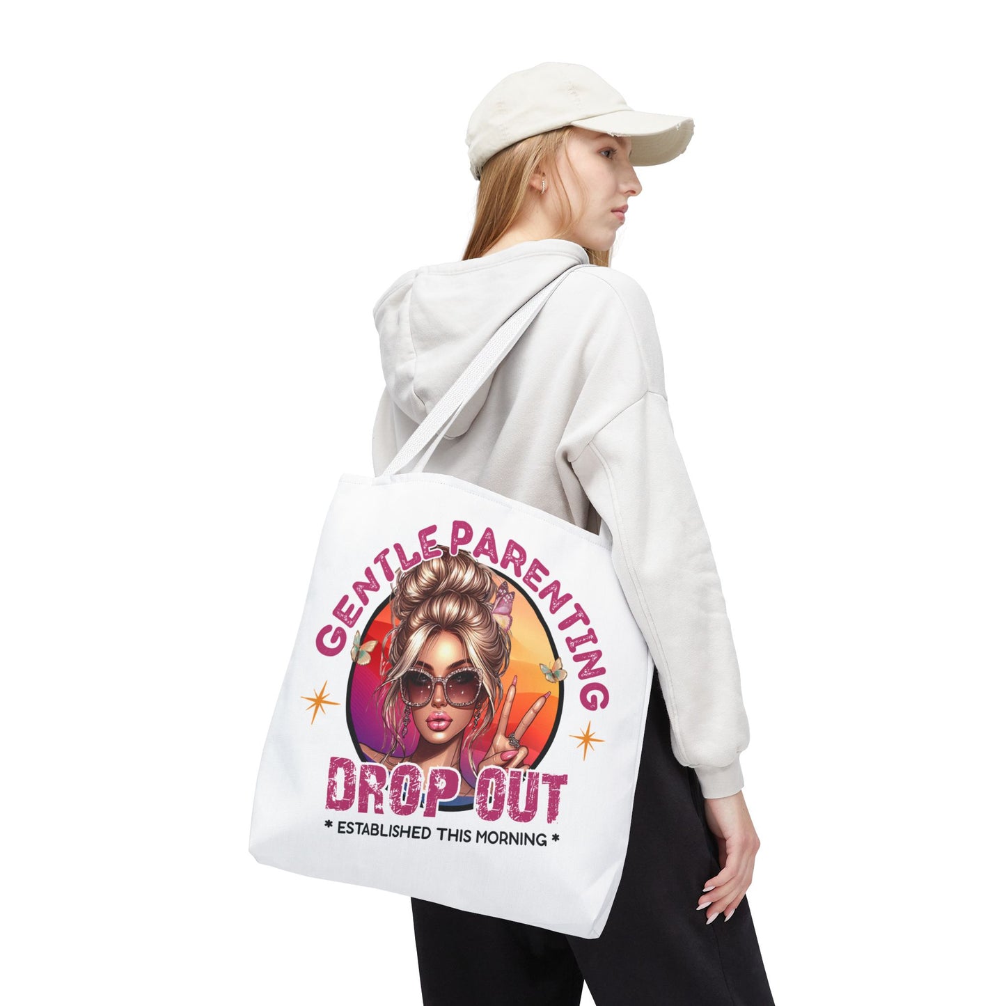 Gentle Parenting Drop Out Tote Bag - Stylish and Playful Design for Busy Moms