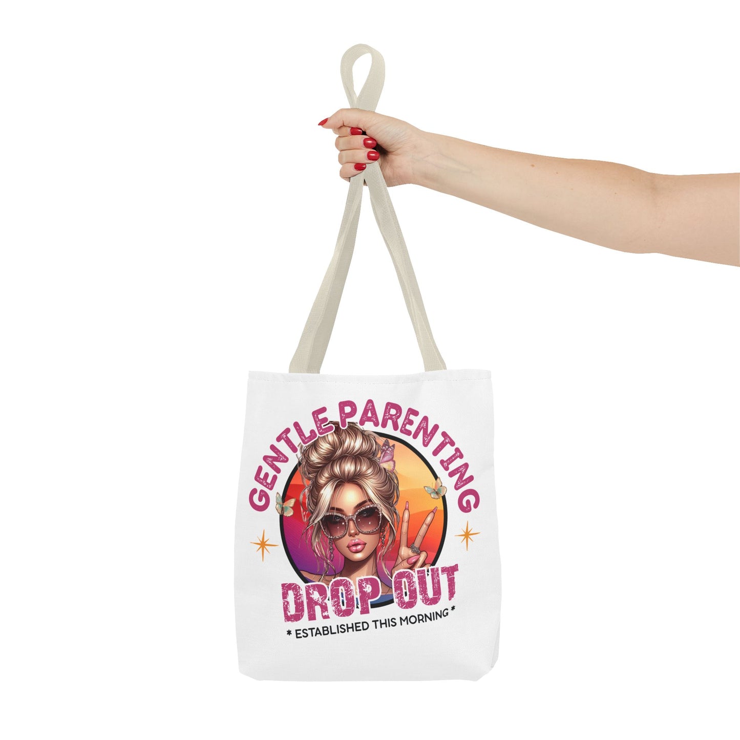 Gentle Parenting Drop Out Tote Bag - Stylish and Playful Design for Busy Moms