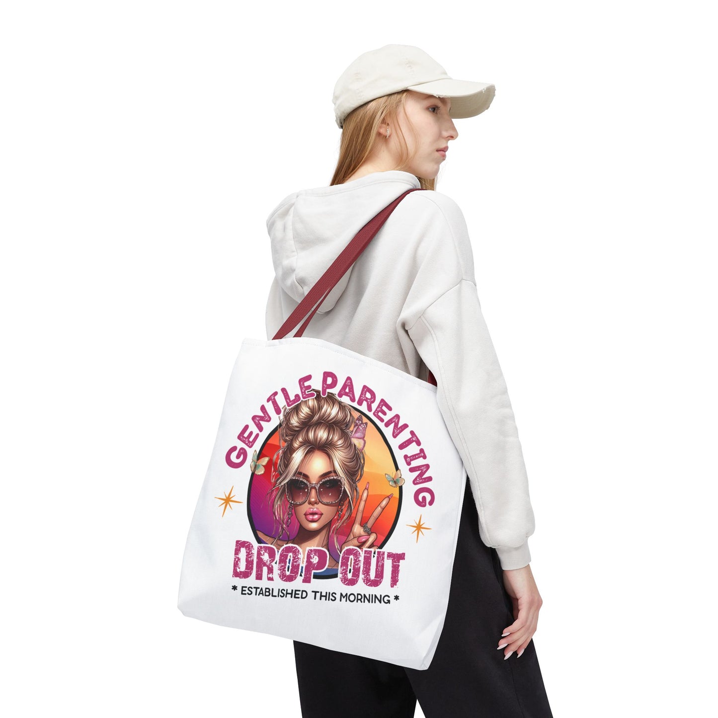 Gentle Parenting Drop Out Tote Bag - Stylish and Playful Design for Busy Moms