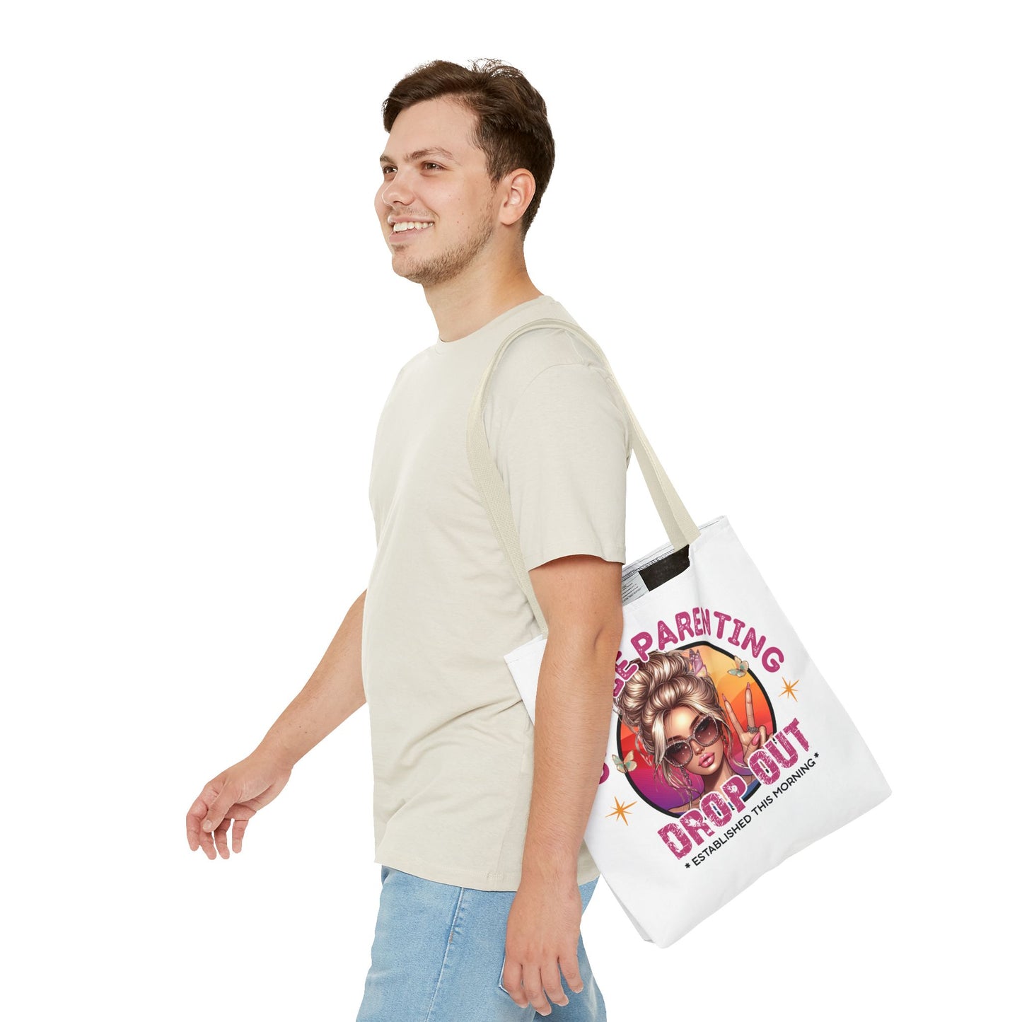 Gentle Parenting Drop Out Tote Bag - Stylish and Playful Design for Busy Moms
