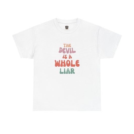 Devil Is a Liar Unisex Heavy Cotton Tee - Faith-Inspired Graphic T-Shirt