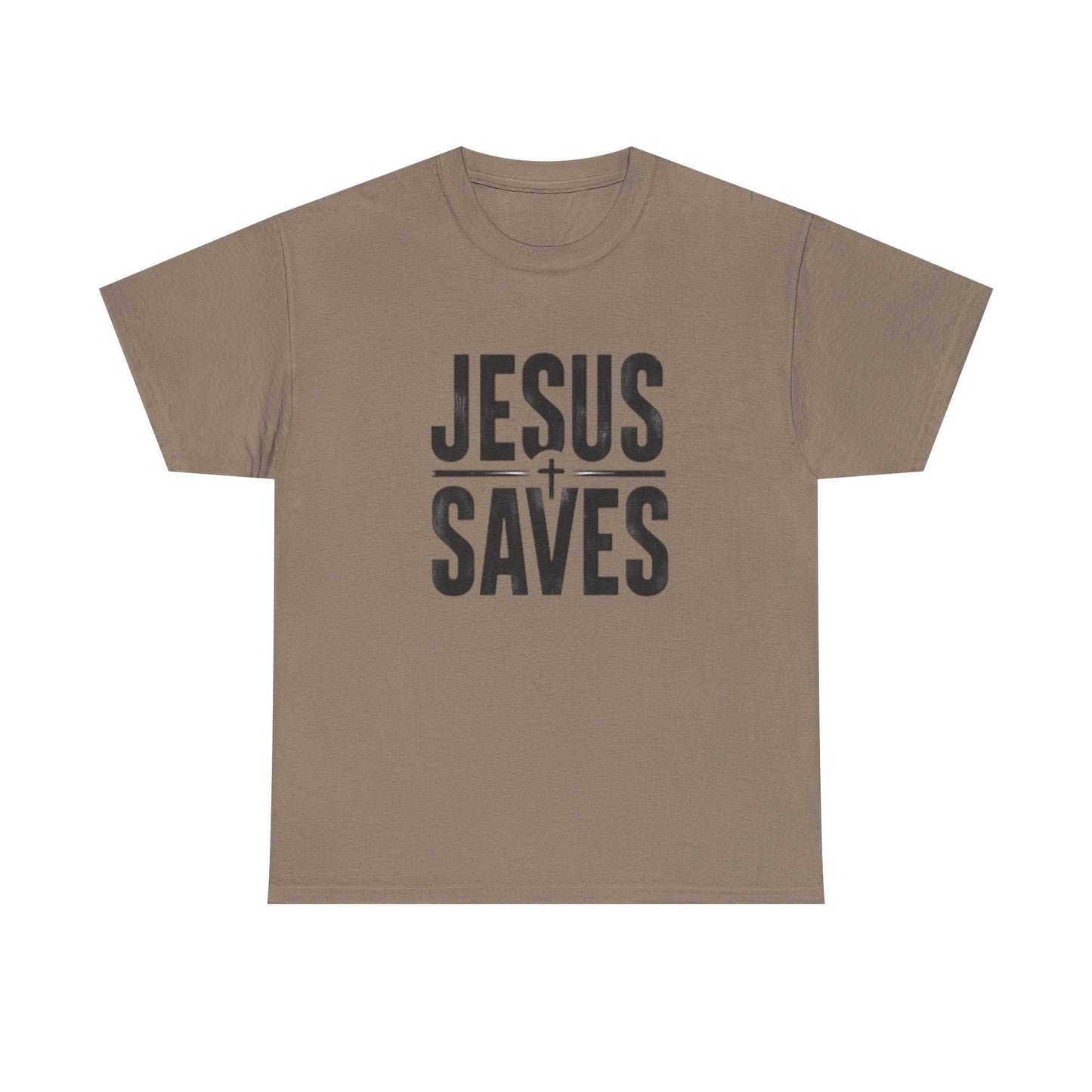 Unisex Heavy Cotton Tee - 'Jesus Saves' Christian Graphic Tee