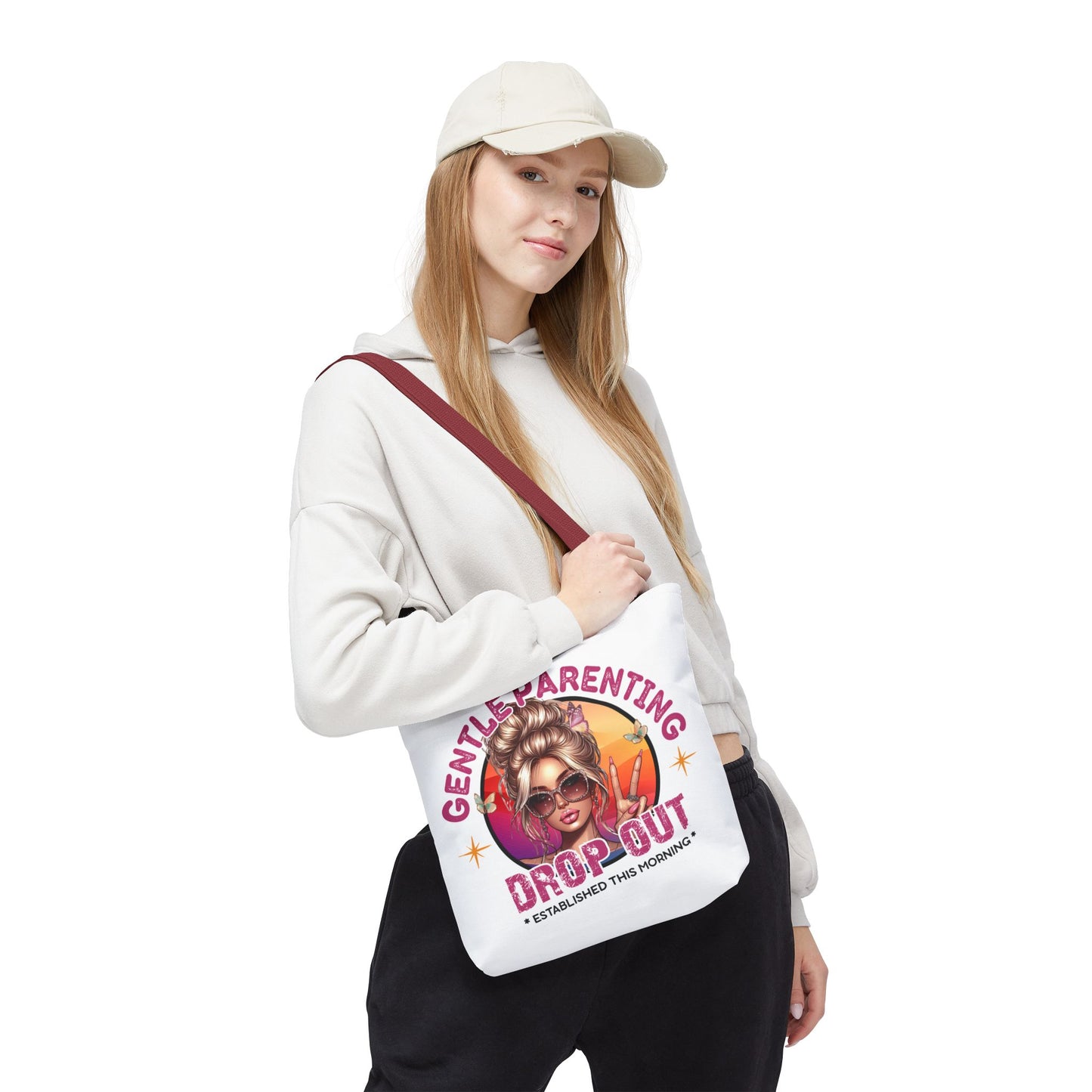 Gentle Parenting Drop Out Tote Bag - Stylish and Playful Design for Busy Moms
