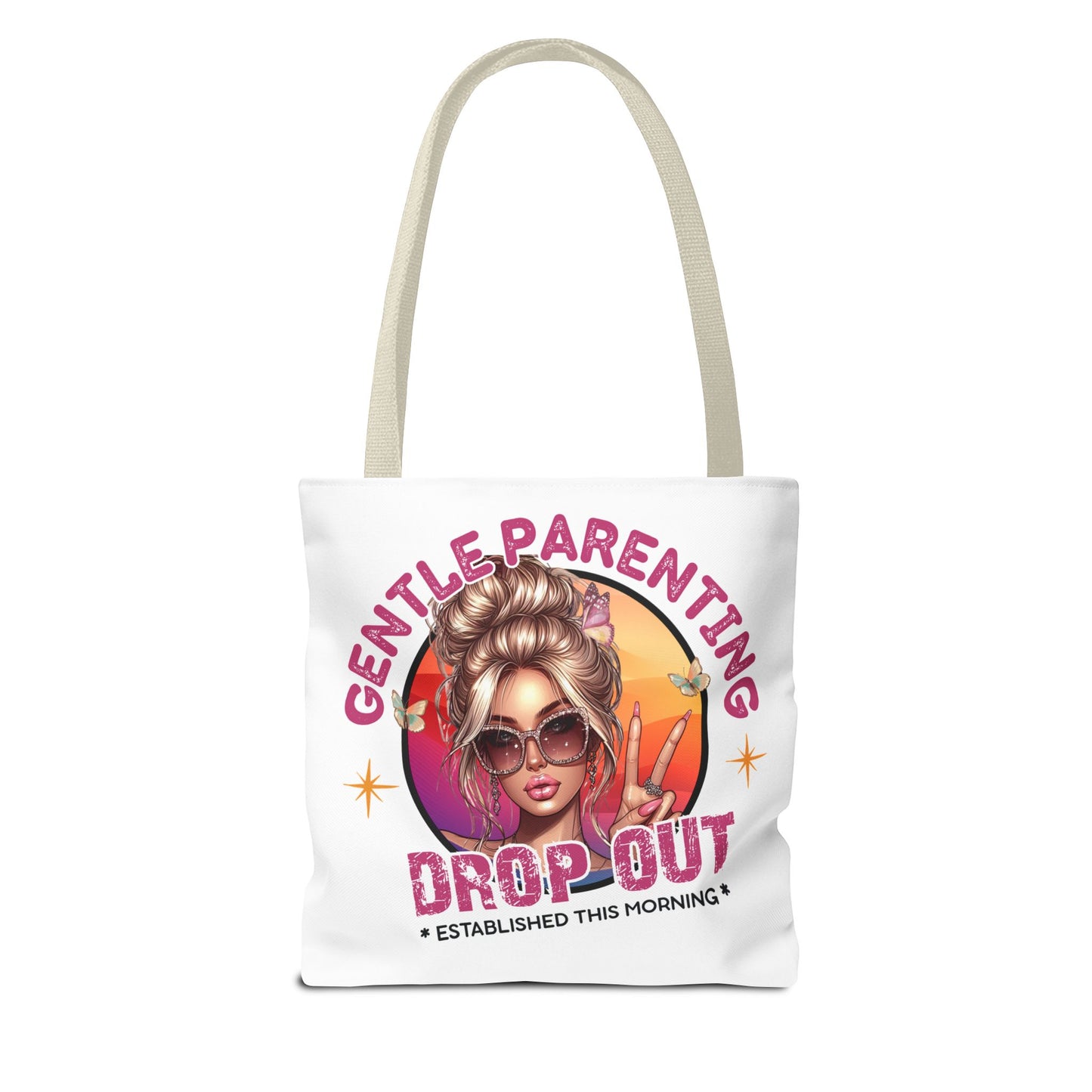 Gentle Parenting Drop Out Tote Bag - Stylish and Playful Design for Busy Moms