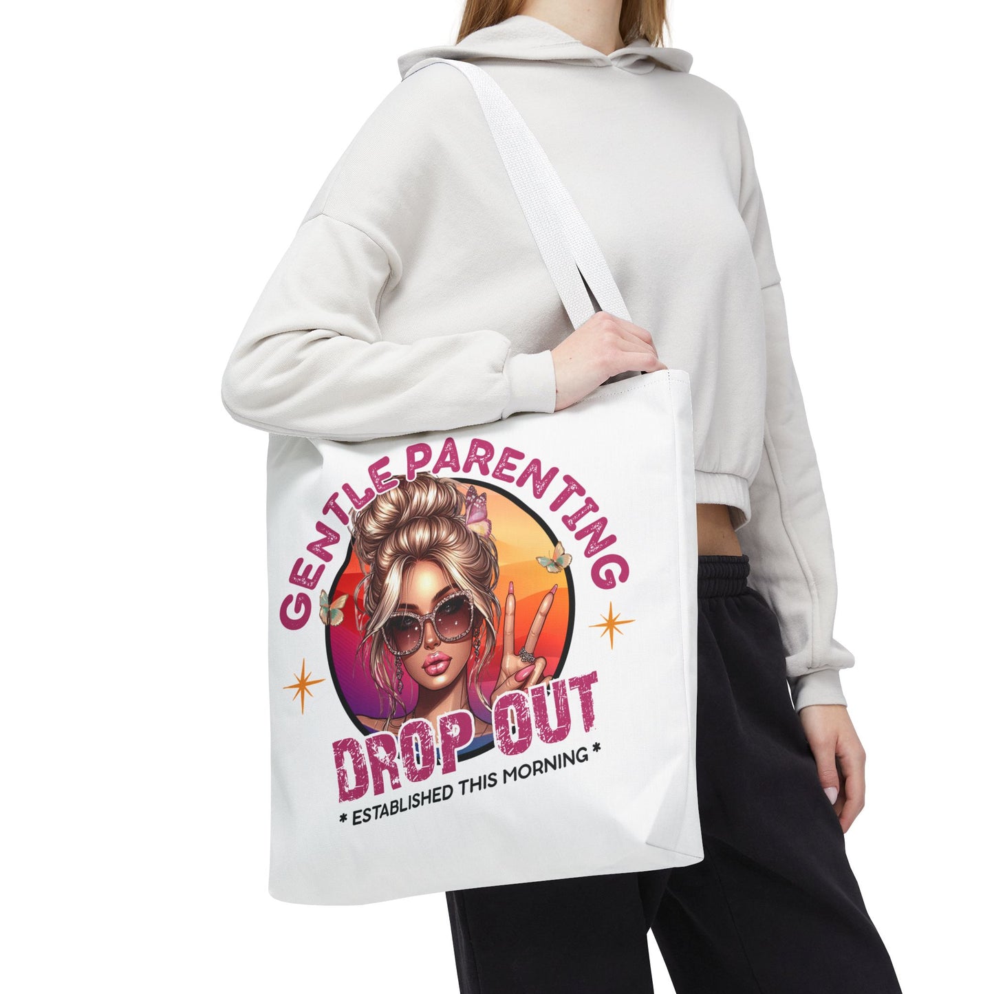 Gentle Parenting Drop Out Tote Bag - Stylish and Playful Design for Busy Moms