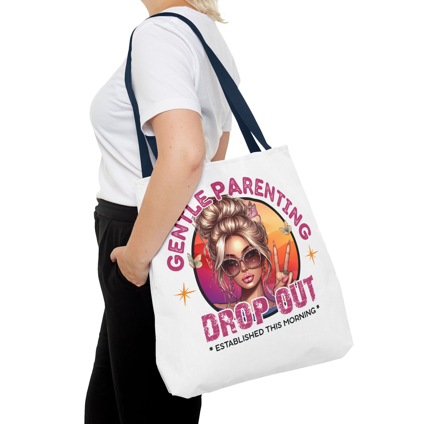 Gentle Parenting Drop Out Tote Bag - Stylish and Playful Design for Busy Moms