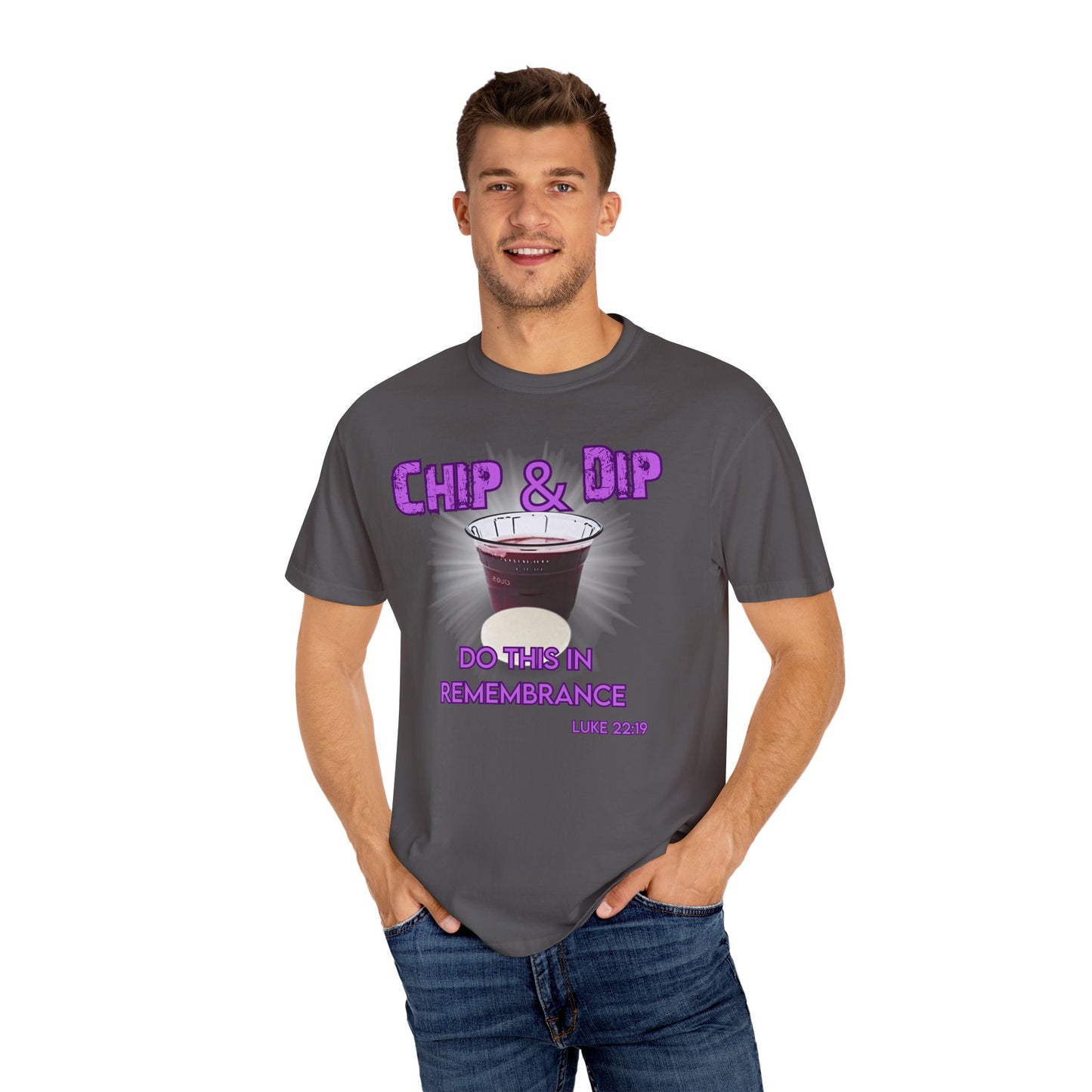 Breaking Bread with a side of humor-Chip & Dip Remembrance T-Shirt | Unisex Garment-Dyed
