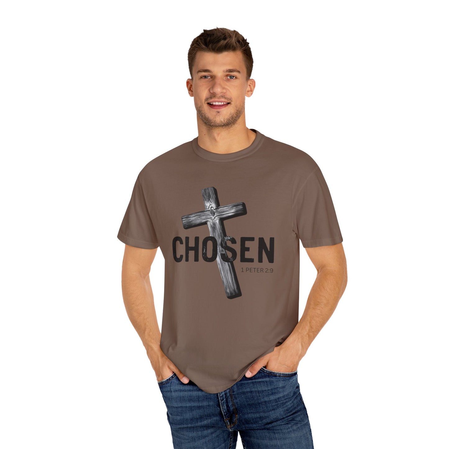 Faith-Inspired Unisex T-Shirt - 'Chosen' Design with Cross and 1 Peter 2:9