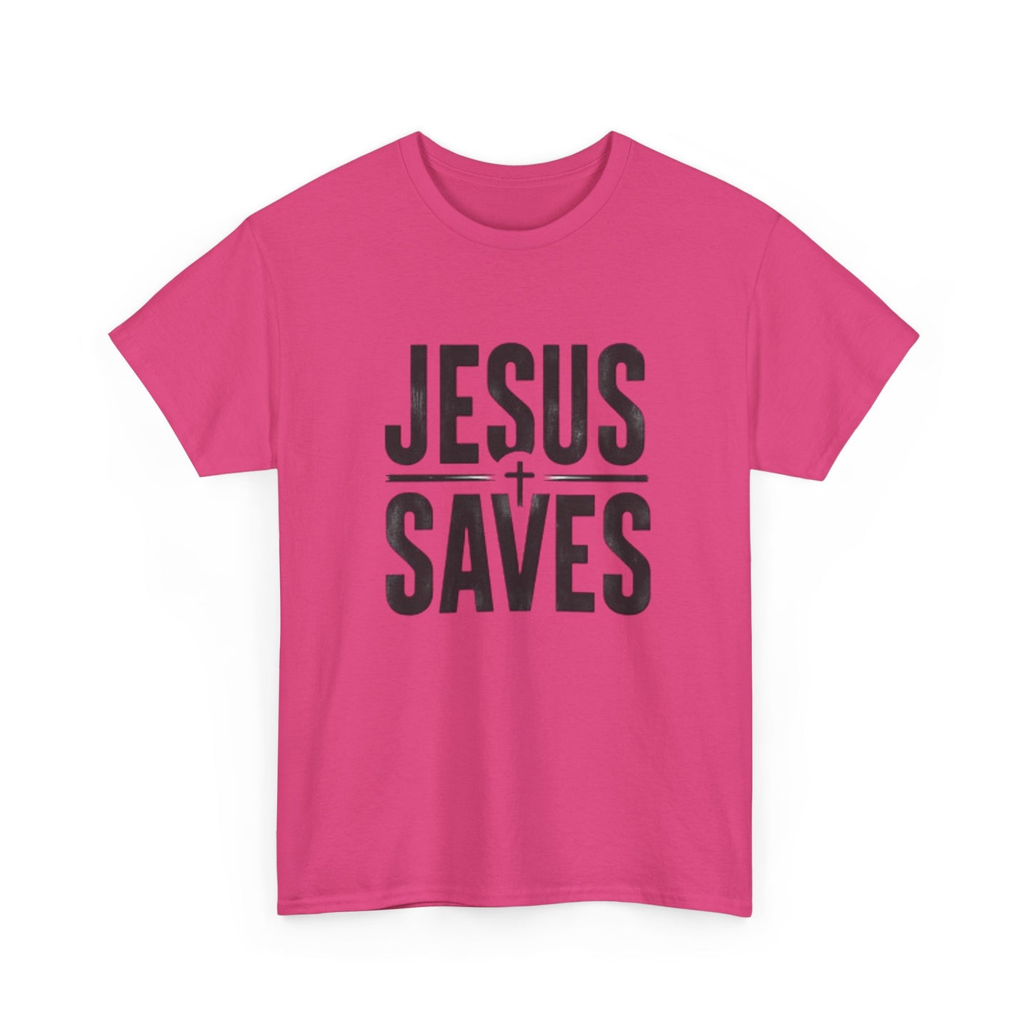 Unisex Heavy Cotton Tee - 'Jesus Saves' Christian Graphic Tee
