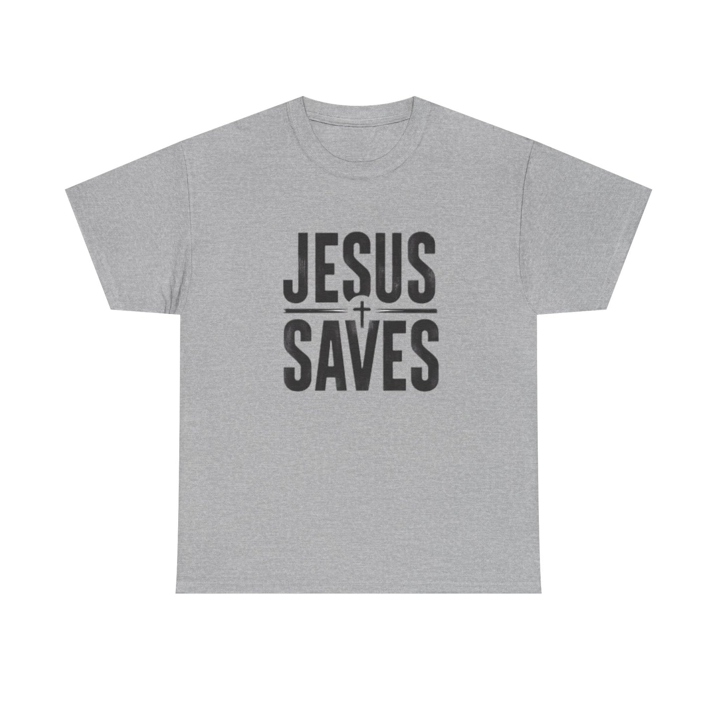 Unisex Heavy Cotton Tee - 'Jesus Saves' Christian Graphic Tee